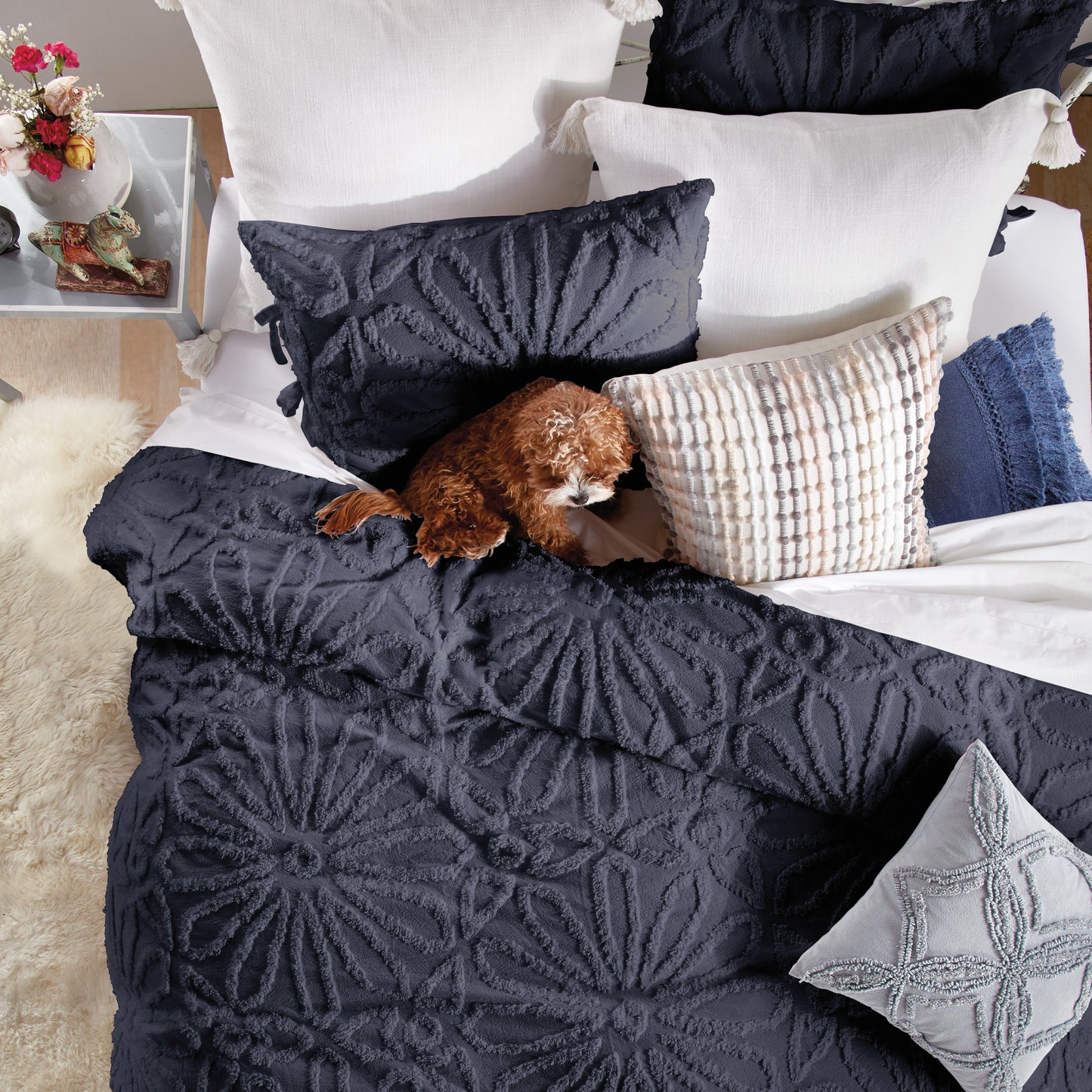 Peri Home Chenille Medallion Comforter Set Indigo