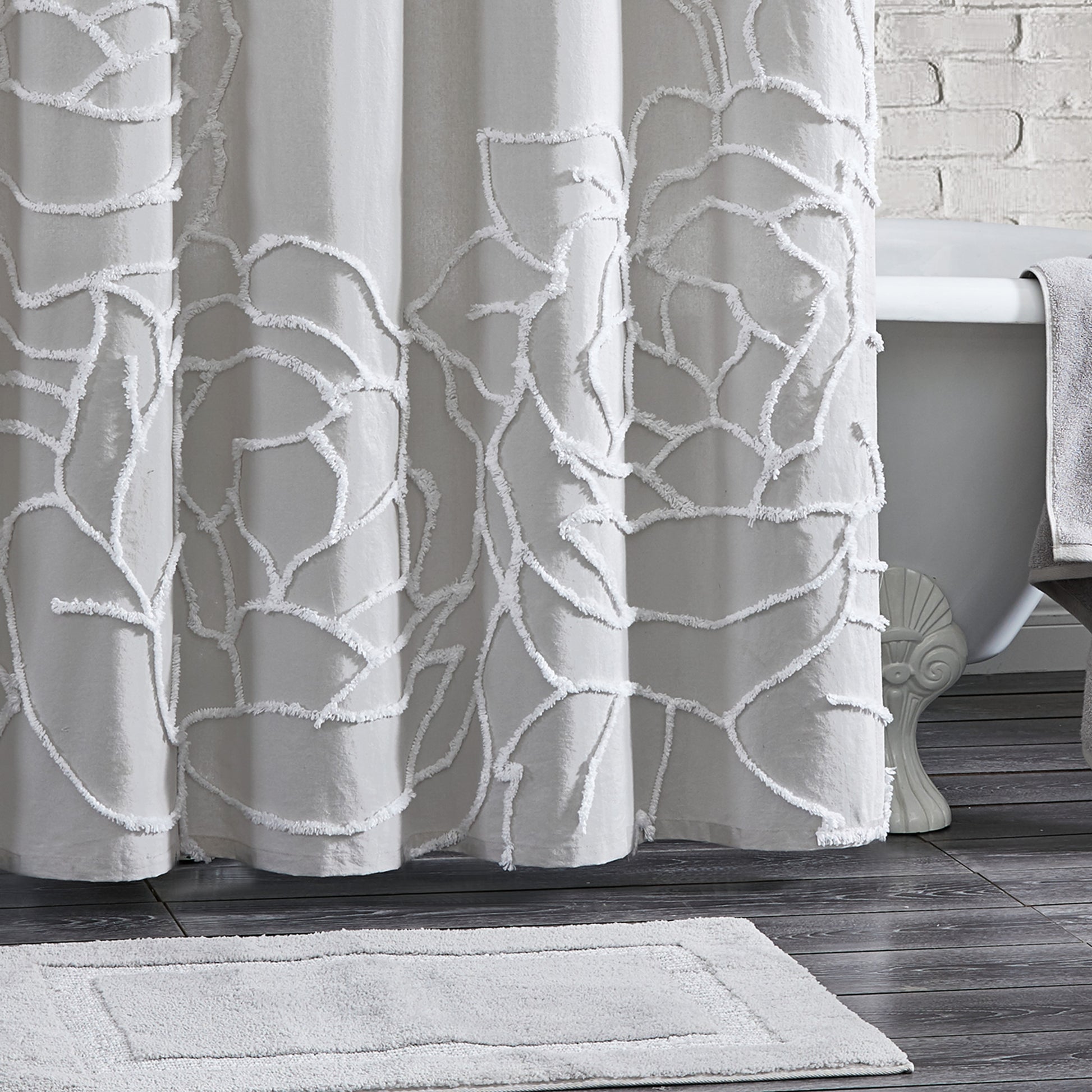 Peri Home Chenille Rose Shower Curtain