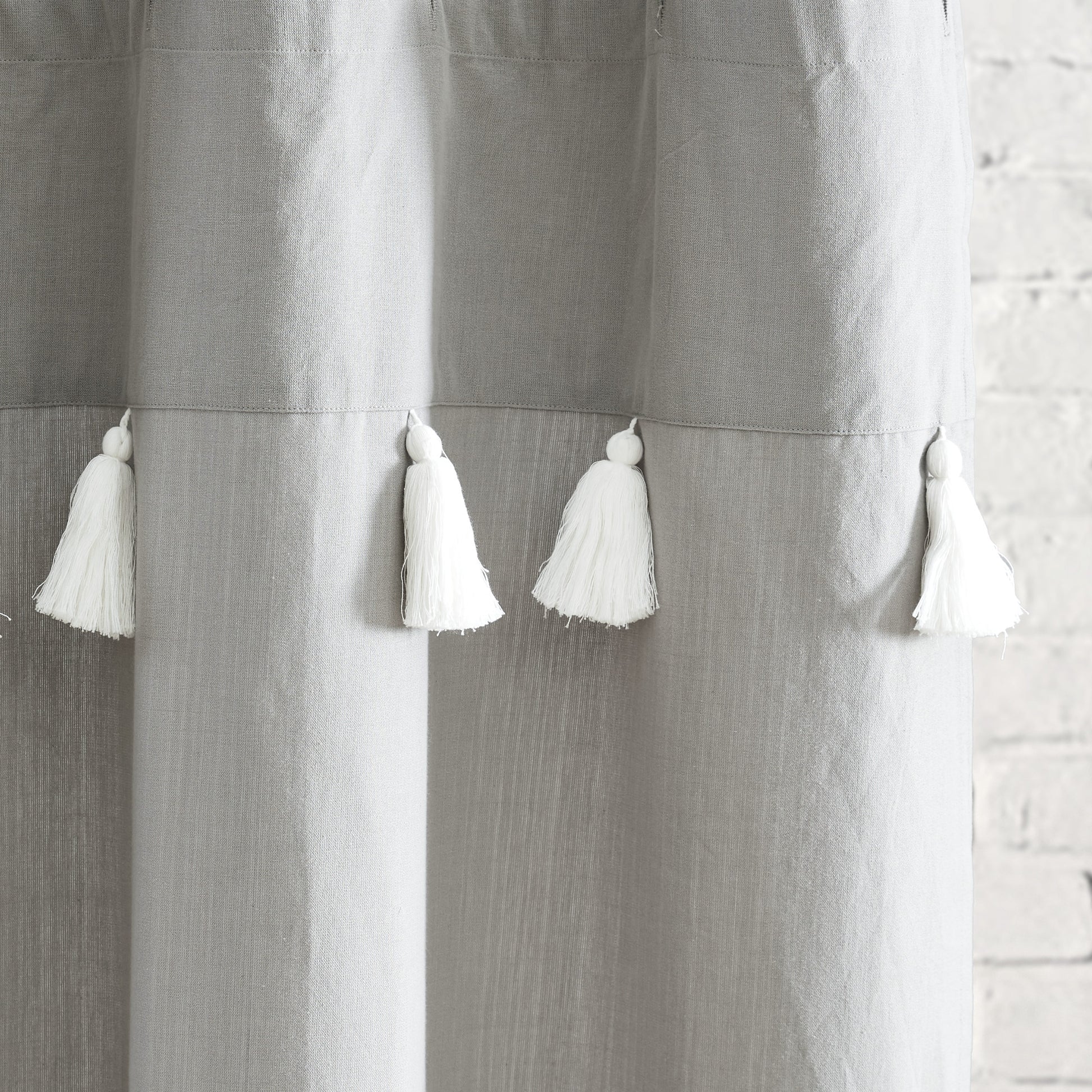 Peri Home Panama Stripe Shower Curtain Grey