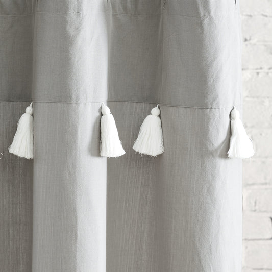 Peri Home Panama Stripe Shower Curtain Grey