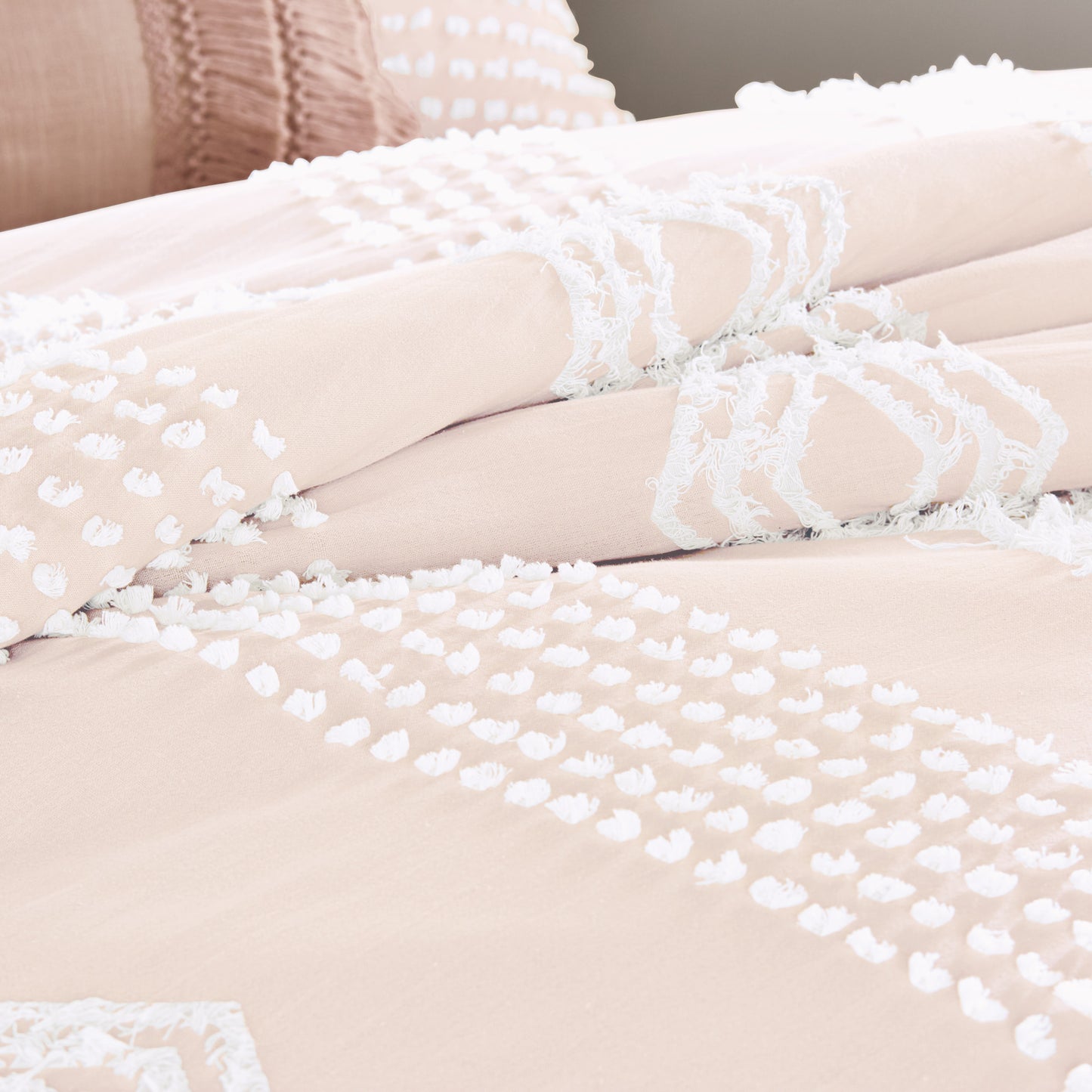 Peri Home Cut Geo Comforter Bedding Collection Blush