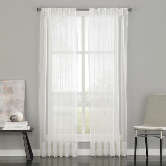 Curtainworks Soho Voile Pinch Pleat Window Curtain Panel White