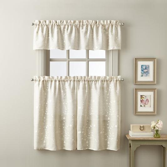 Curtainworks Lynette Tier & Valance Separates Linen