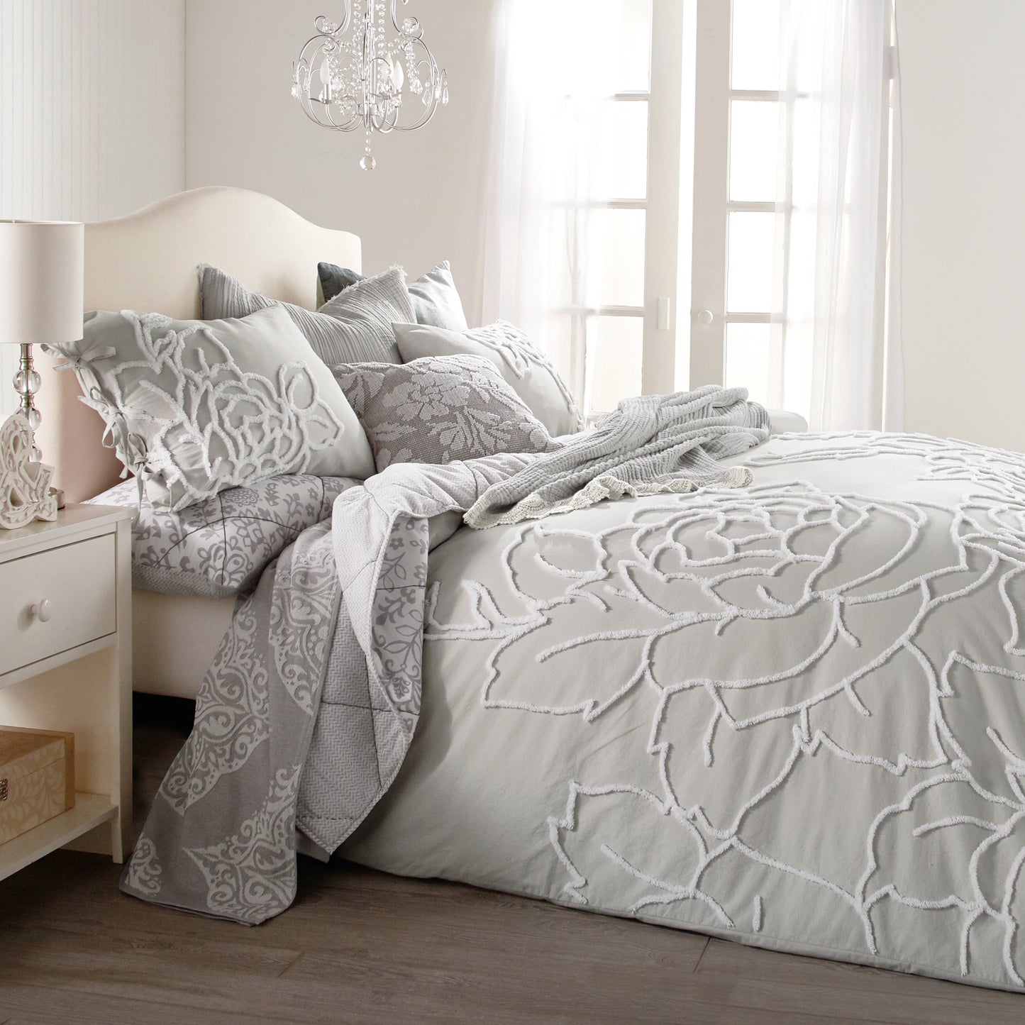 Peri Home Chenille Rose Comforter Bedding Collection