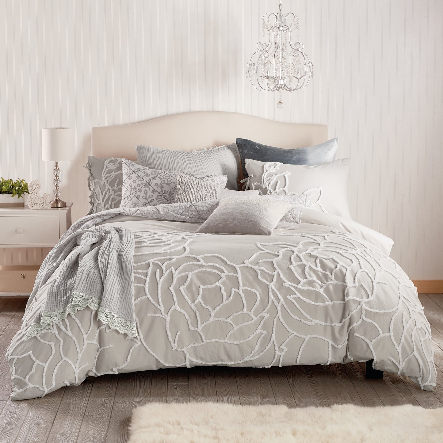 Peri Home Chenille Rose Comforter Bedding Collection