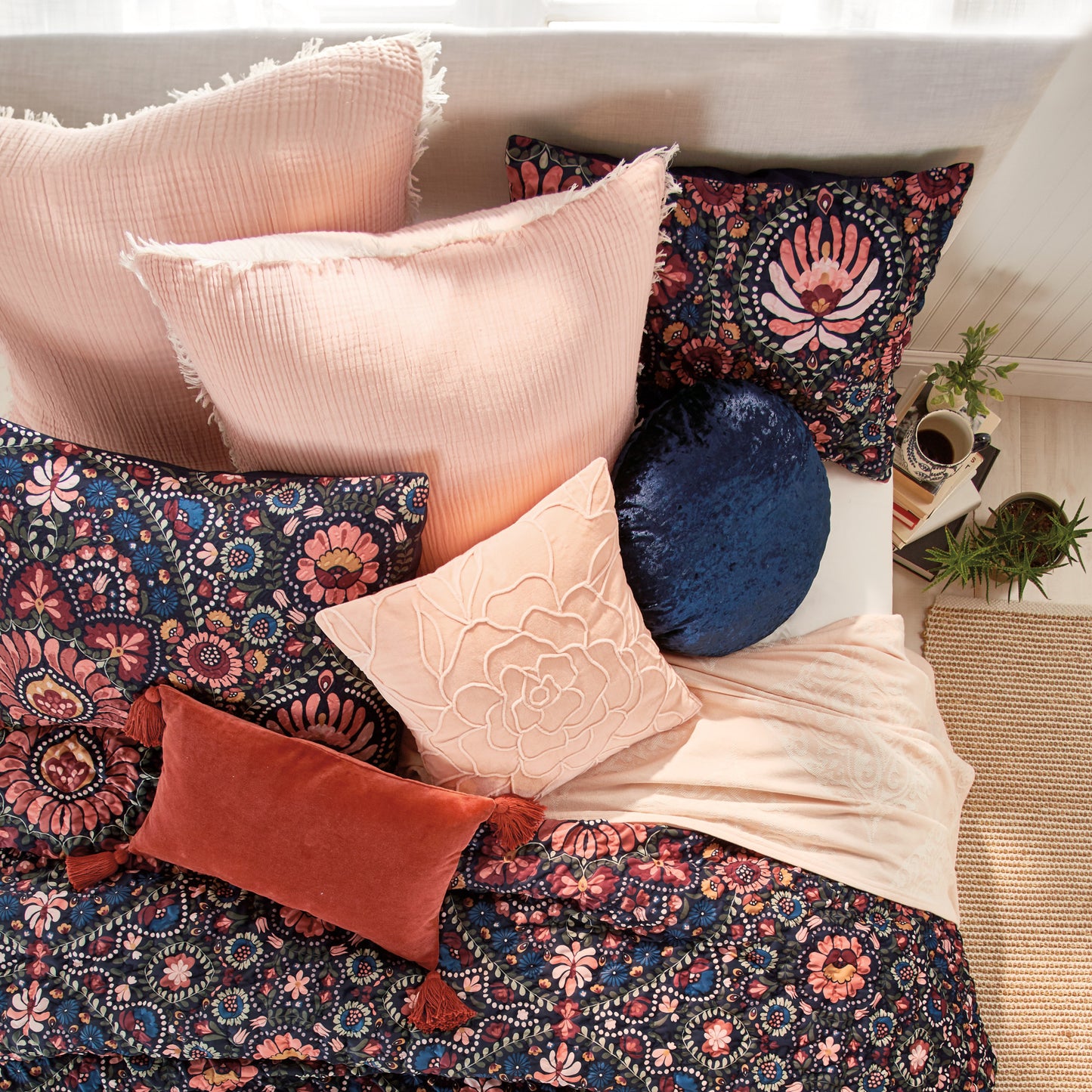 Peri Home Macaron Crushed Velvet Decorative Pillow