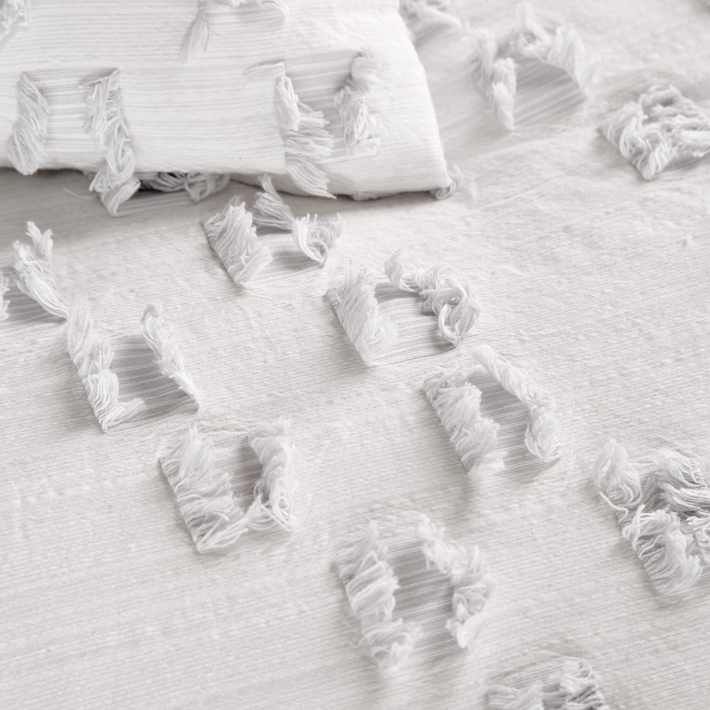 Peri Home Grey Space Dye Fringe Comforter Bedding Collection