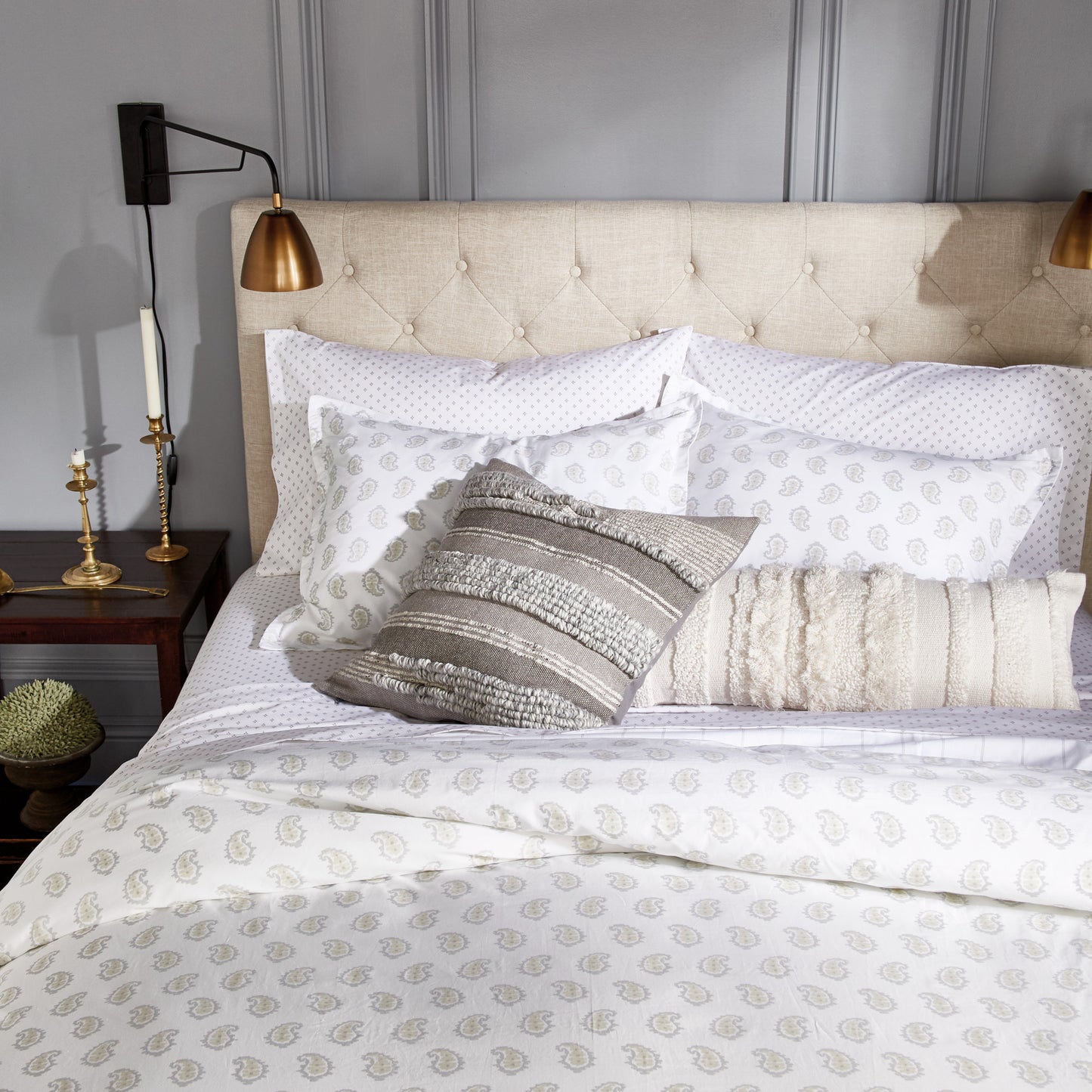 Murmur Sage Paisley Comforter Bedding Collection