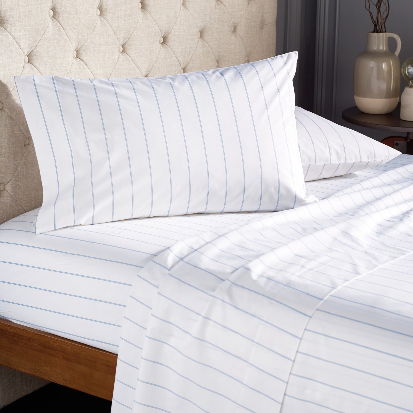 Murmur Blue Stripe Sheet Set