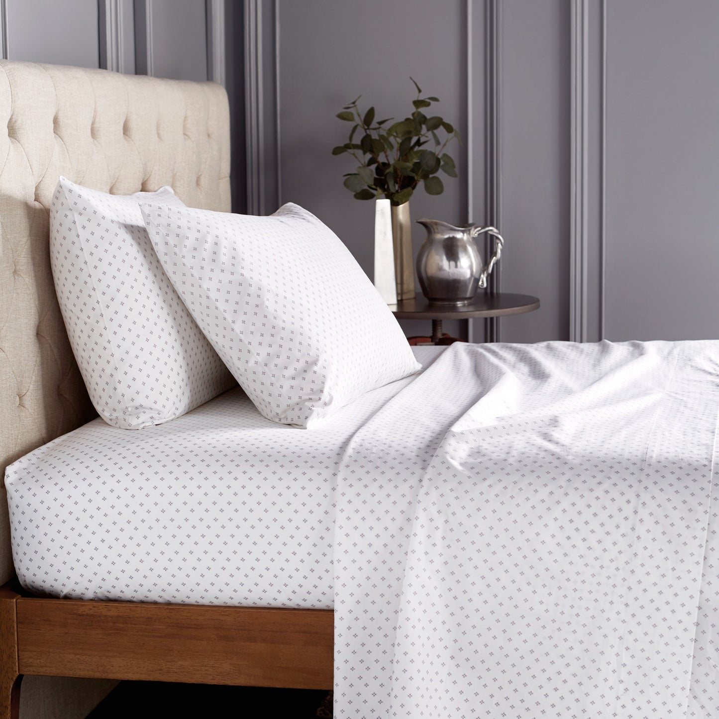 Murmur Grey Tile Sheet Set