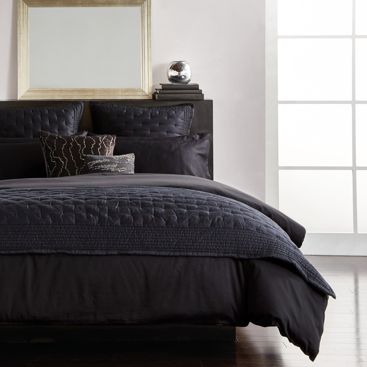 Donna Karan Silk Indulgence Duvet Set Black