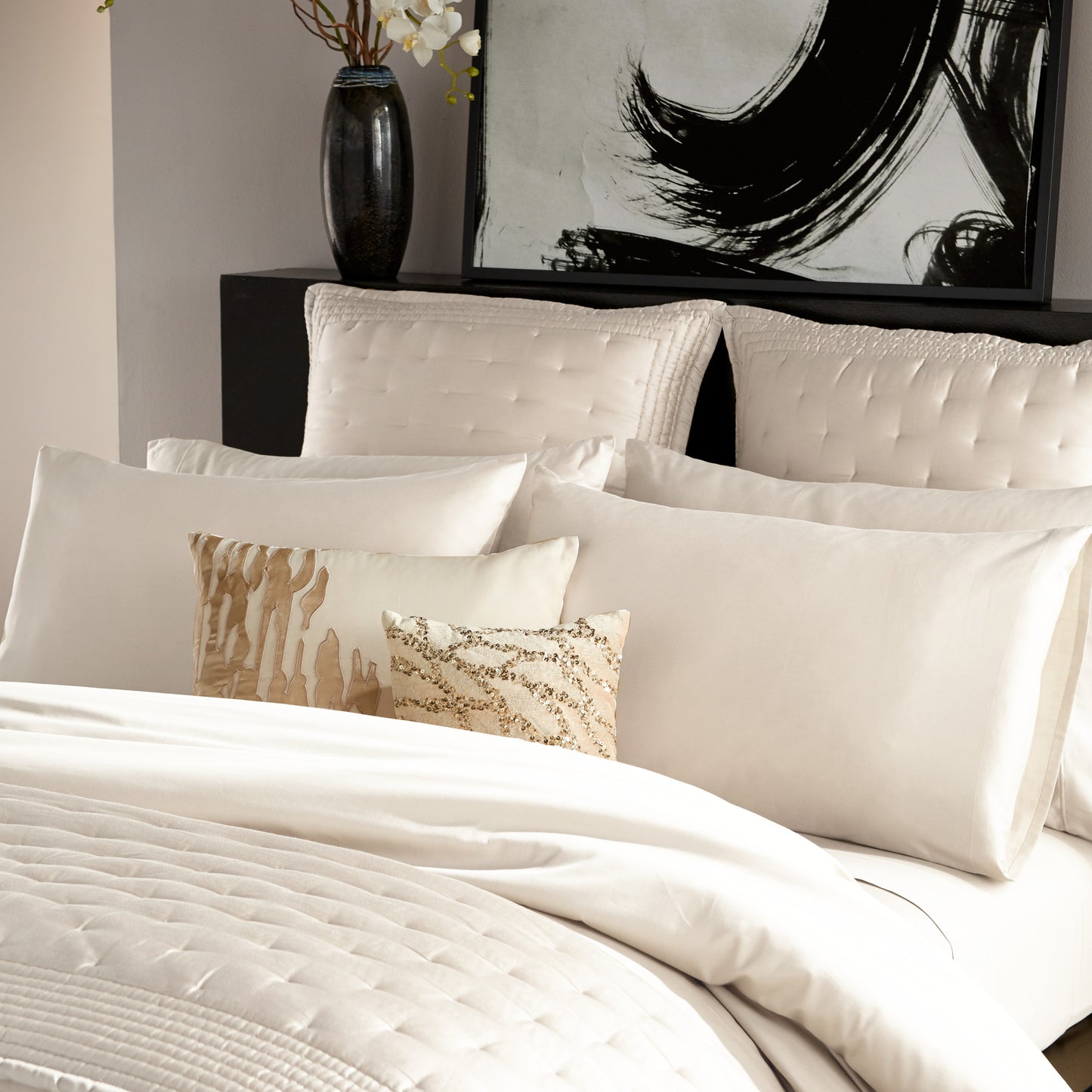 Donna Karan Silk Indulgence Duvet Set Ivory