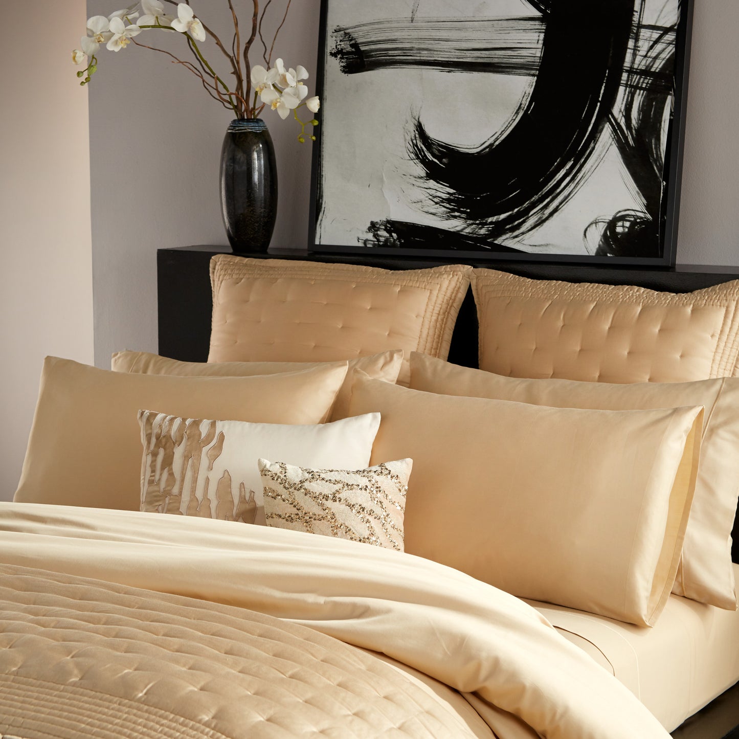 Donna Karan Silk Indulgence Duvet Set Gold