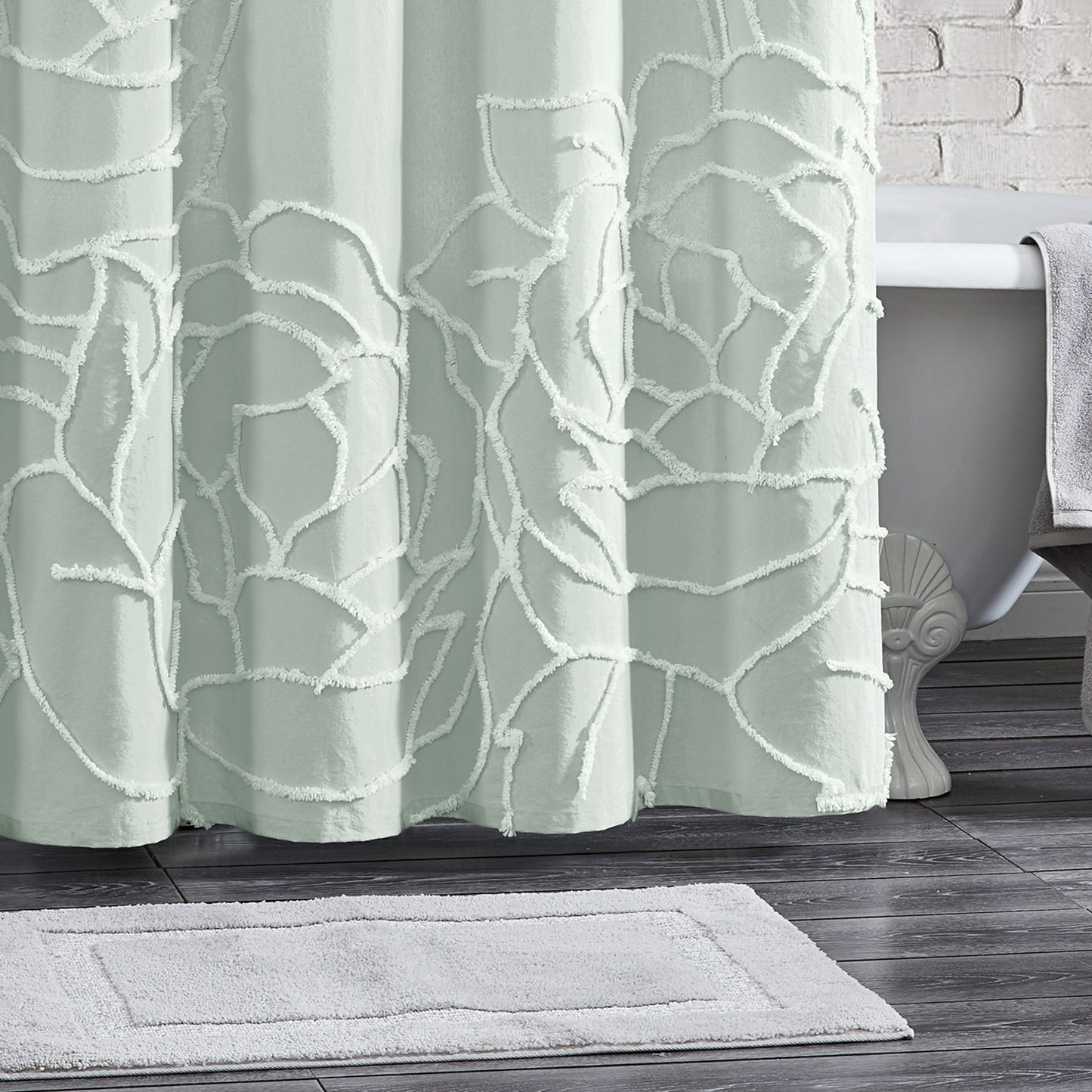 Peri Home Chenille Rose Shower Curtain