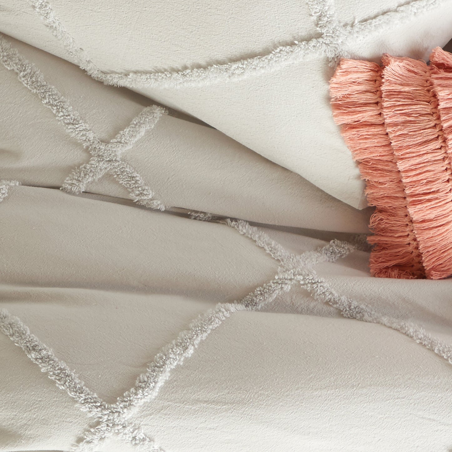 Peri Home Chenille Lattice Comforter Bed greyding Collection