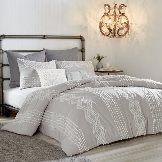 Peri Home Cut Geo Comforter Bedding Collection grey