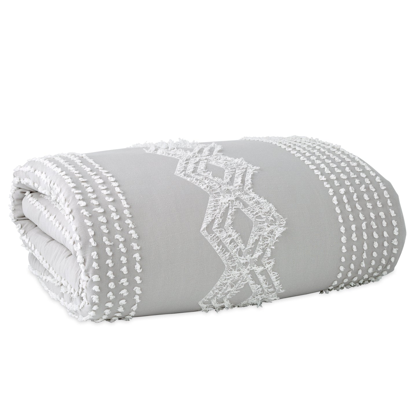 Peri Home Cut Geo Comforter Bedding Collection grey