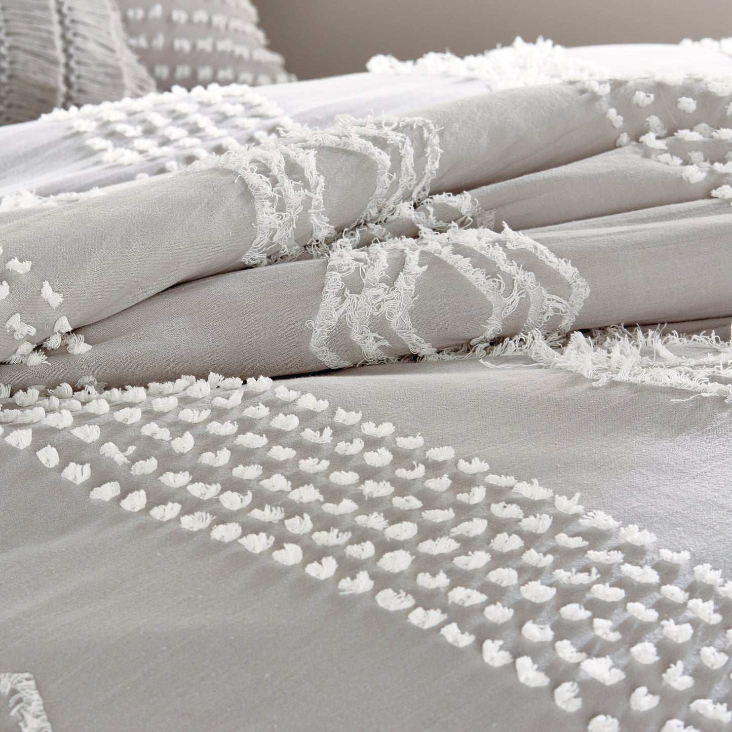 Peri Home Cut Geo Comforter Bedding Collection grey