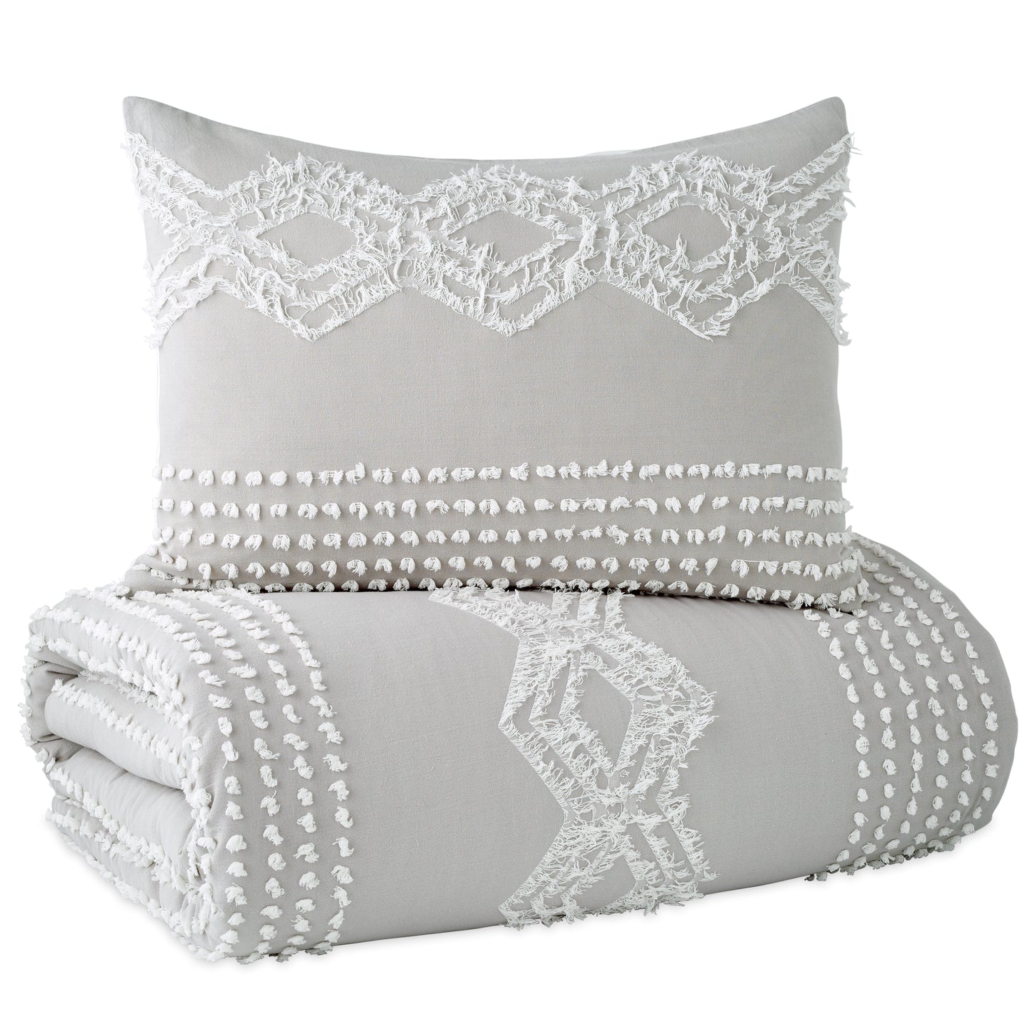 Peri Home Cut Geo Comforter Bedding Collection grey