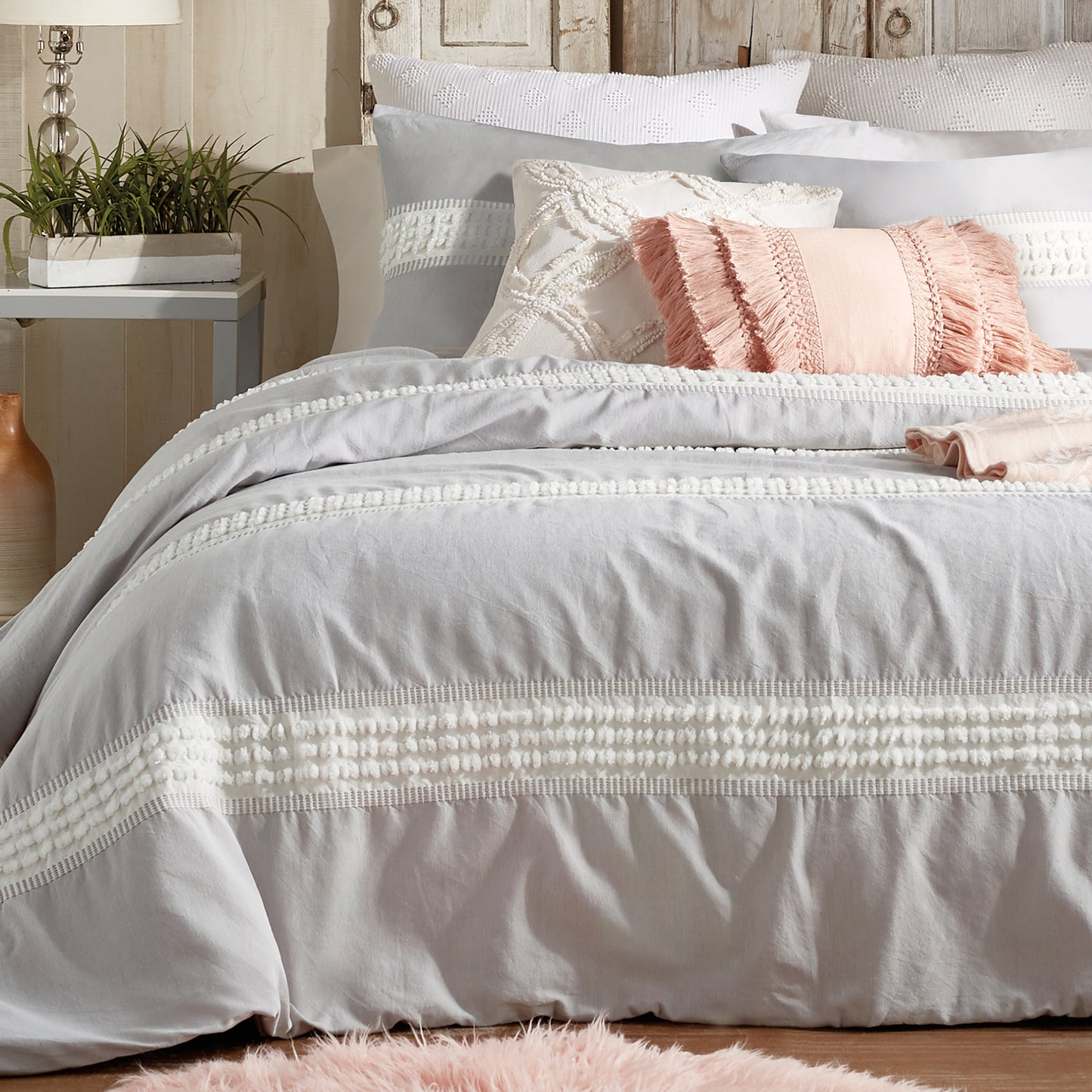 Peri Home Tufted Dot Stripe Comforter Bedding Collection Set
