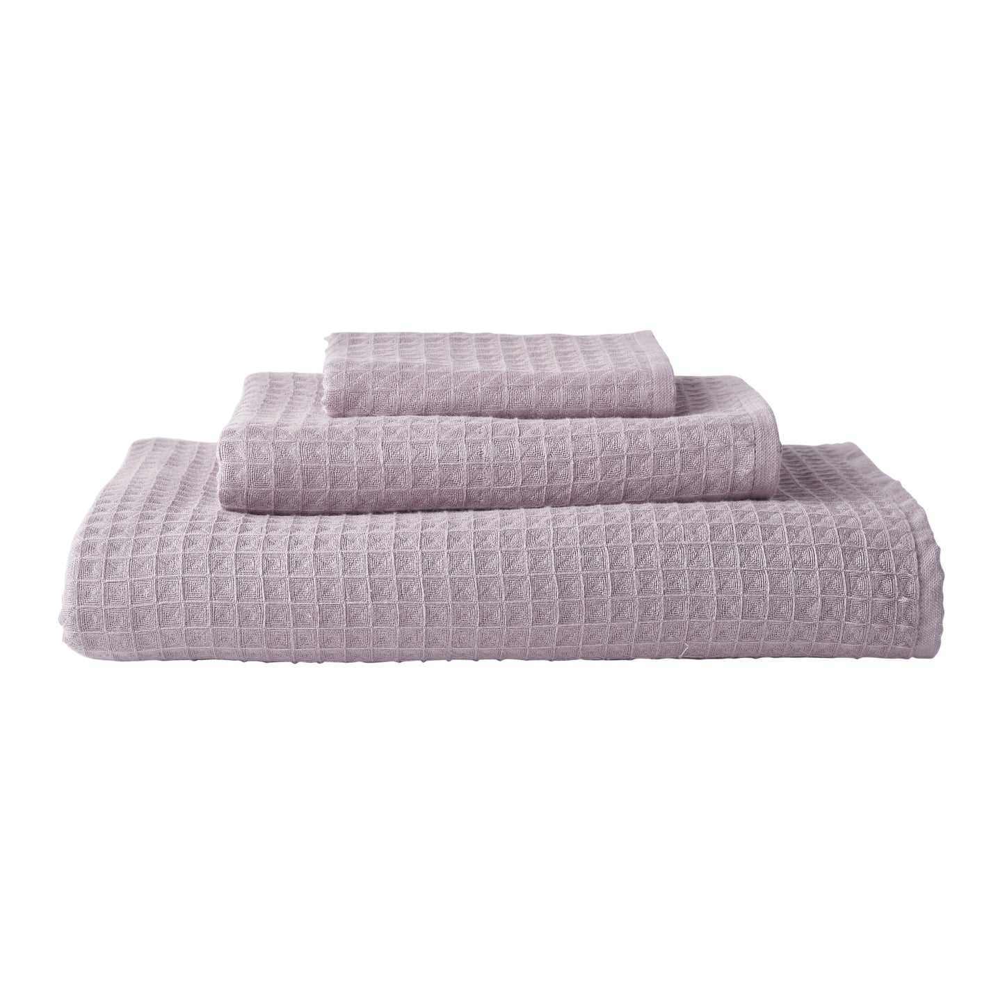 Uchino Waffle Twist Towel Stack Orchid