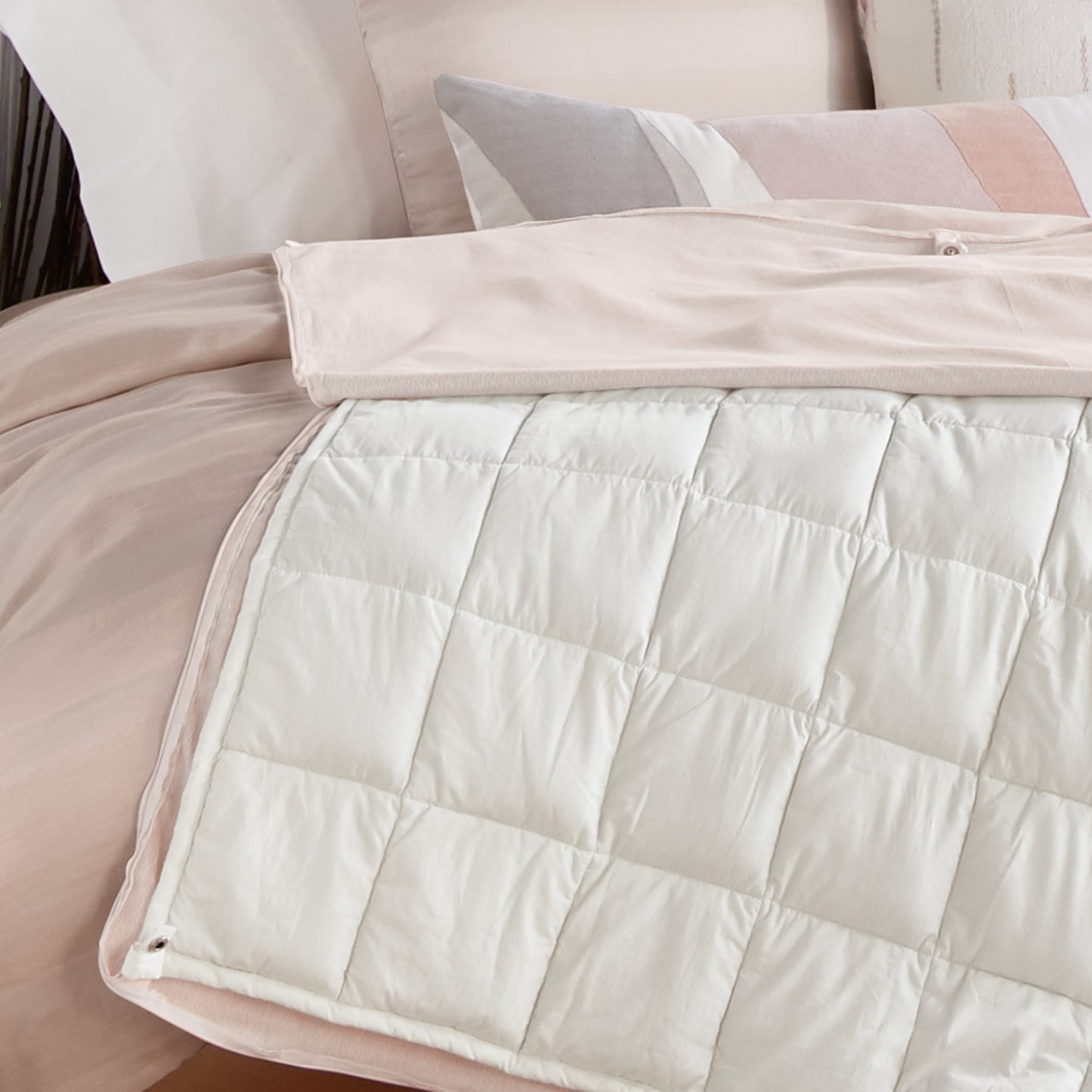 Wellbe Karma Diamond Weighted Blanket Cover Blush