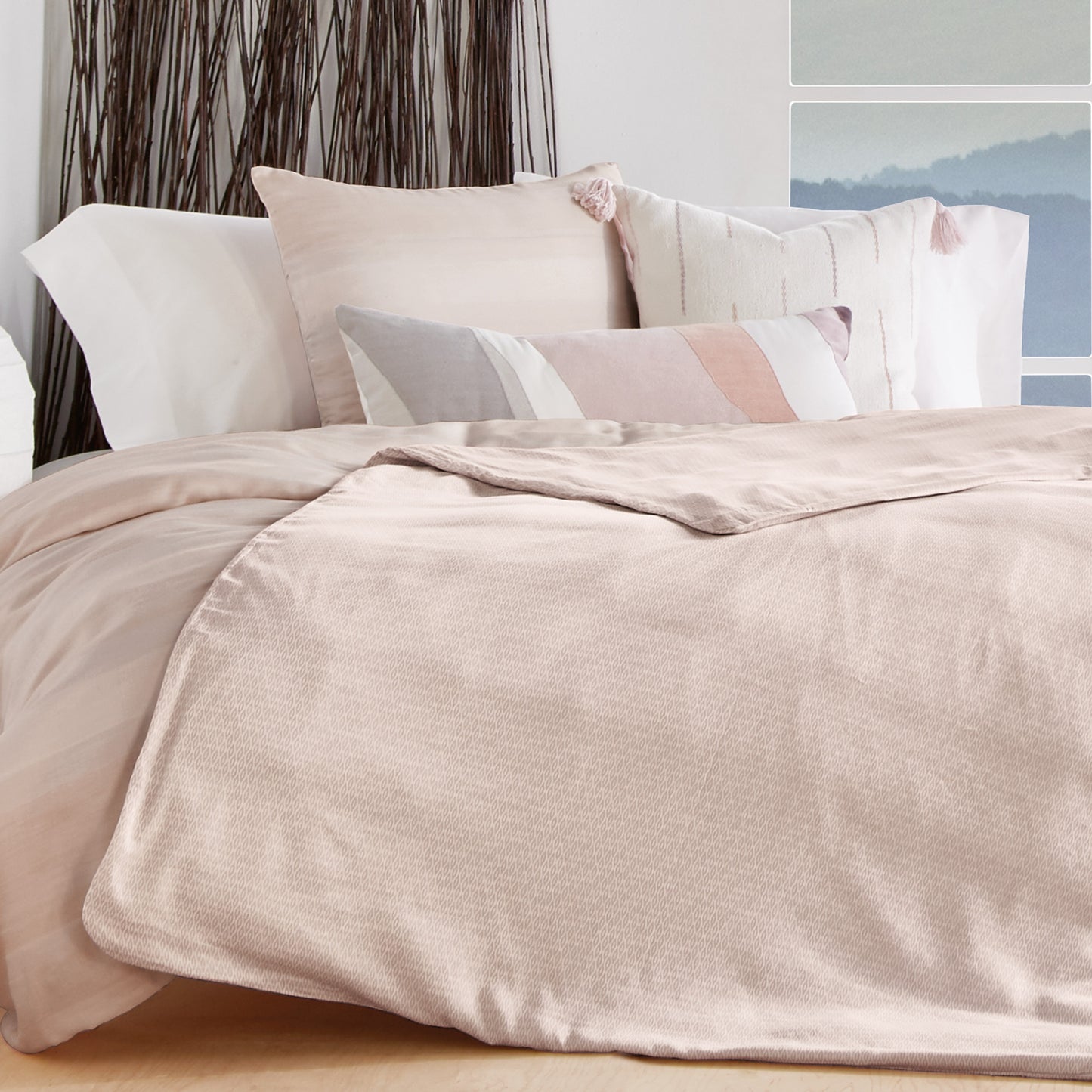 Wellbe Karma Diamond Weighted Blanket Cover Blush