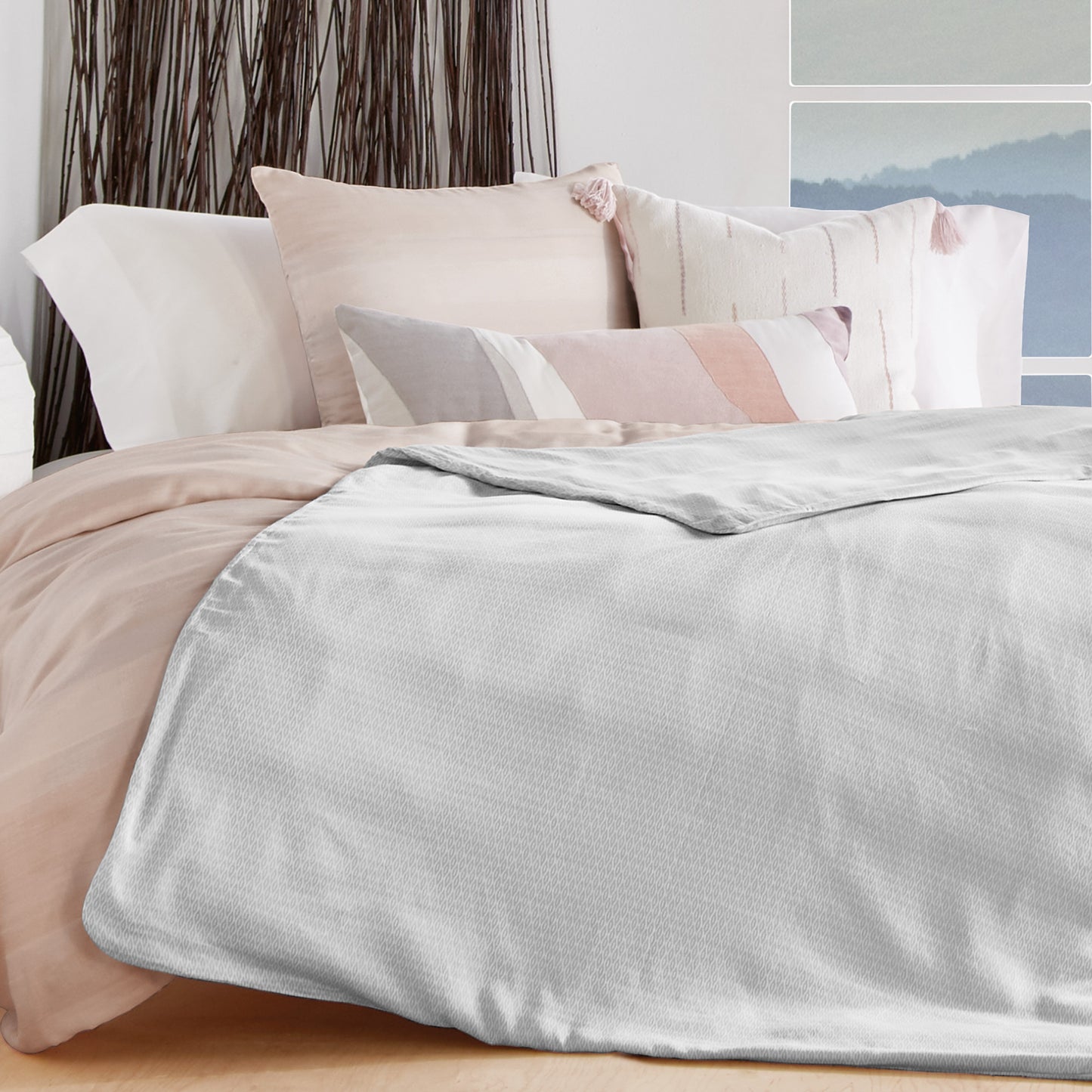 Wellbe Karma Diamond Weighted Blanket Cover Grey
