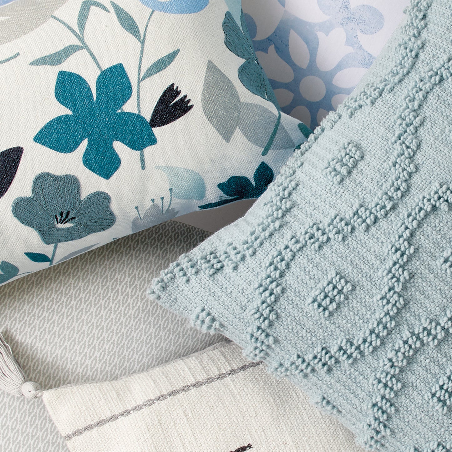 Wellbe Flora Bolster Pillow Blue