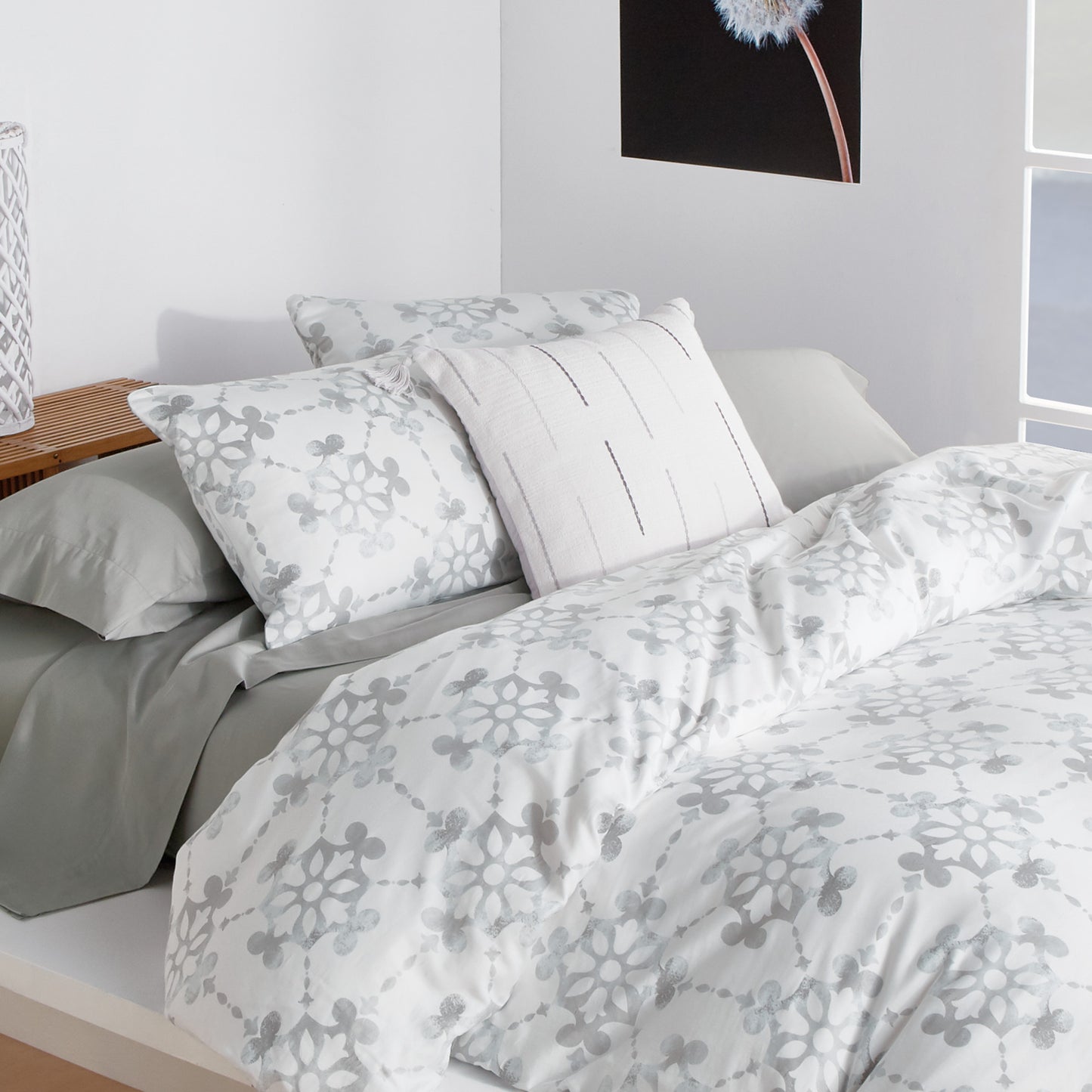 Wellbe Echo Decorative Pillows Blush and Grey