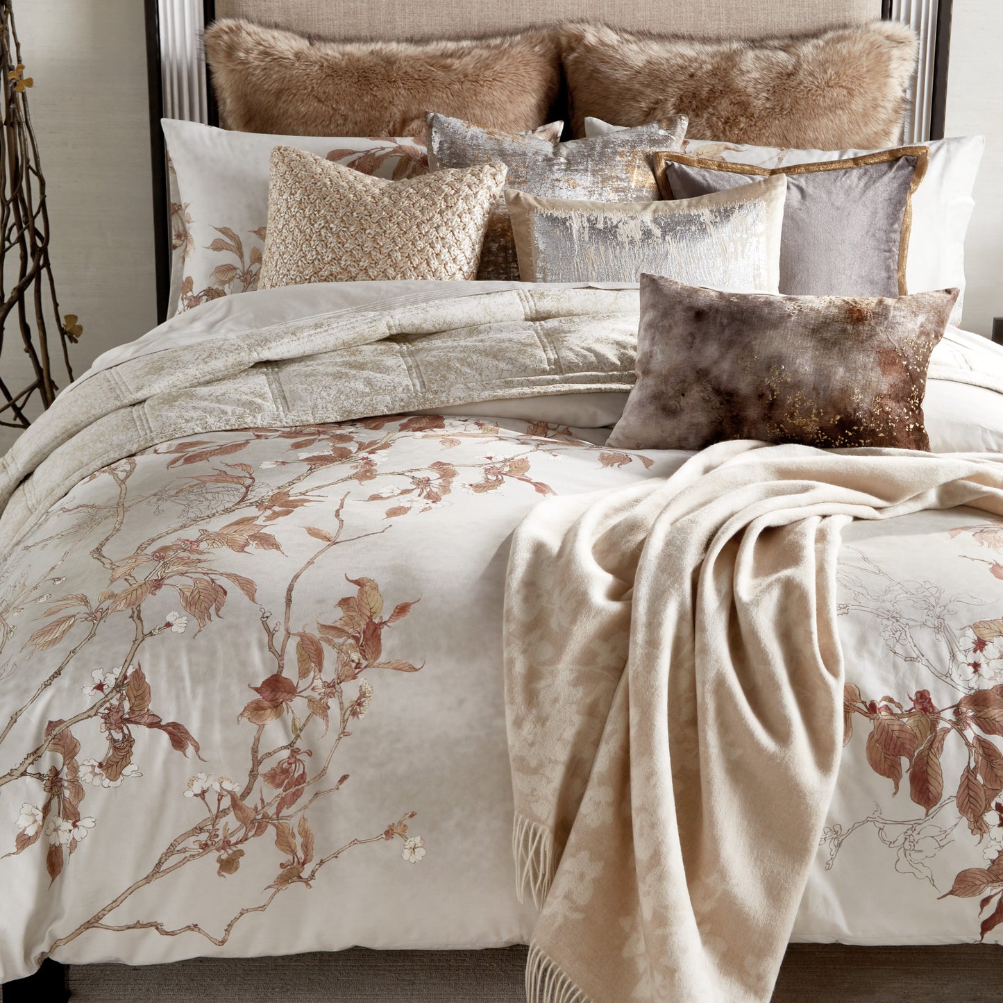 MIchael Orchid Throw Linen