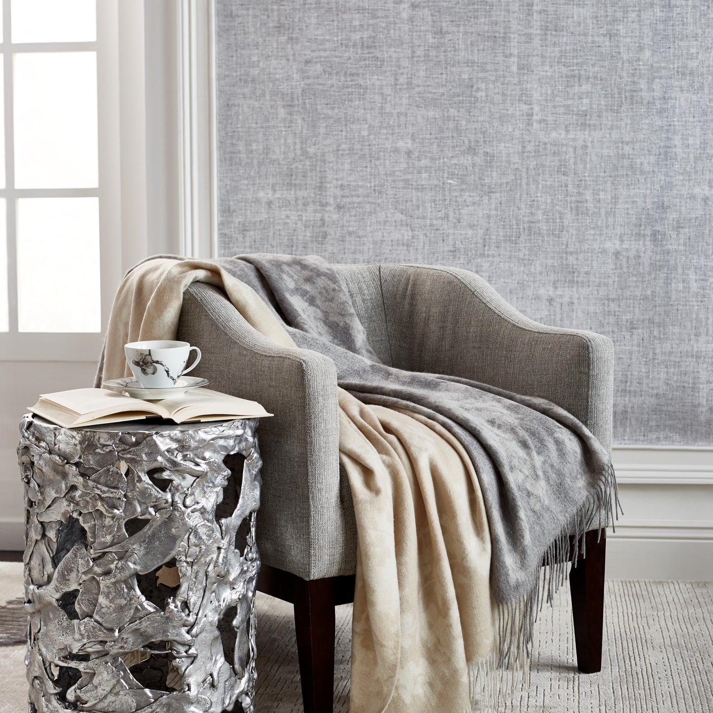 MIchael Orchid Throw Linen