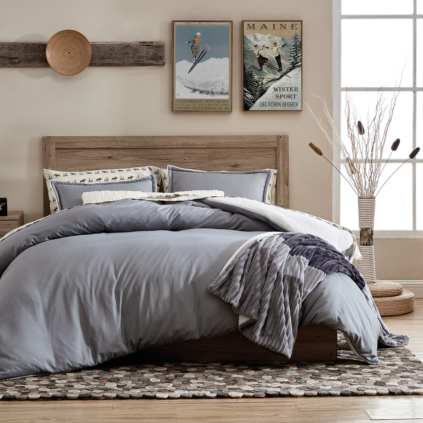 G.H. Bass & Co. Puffer Sherpa Comforter Set