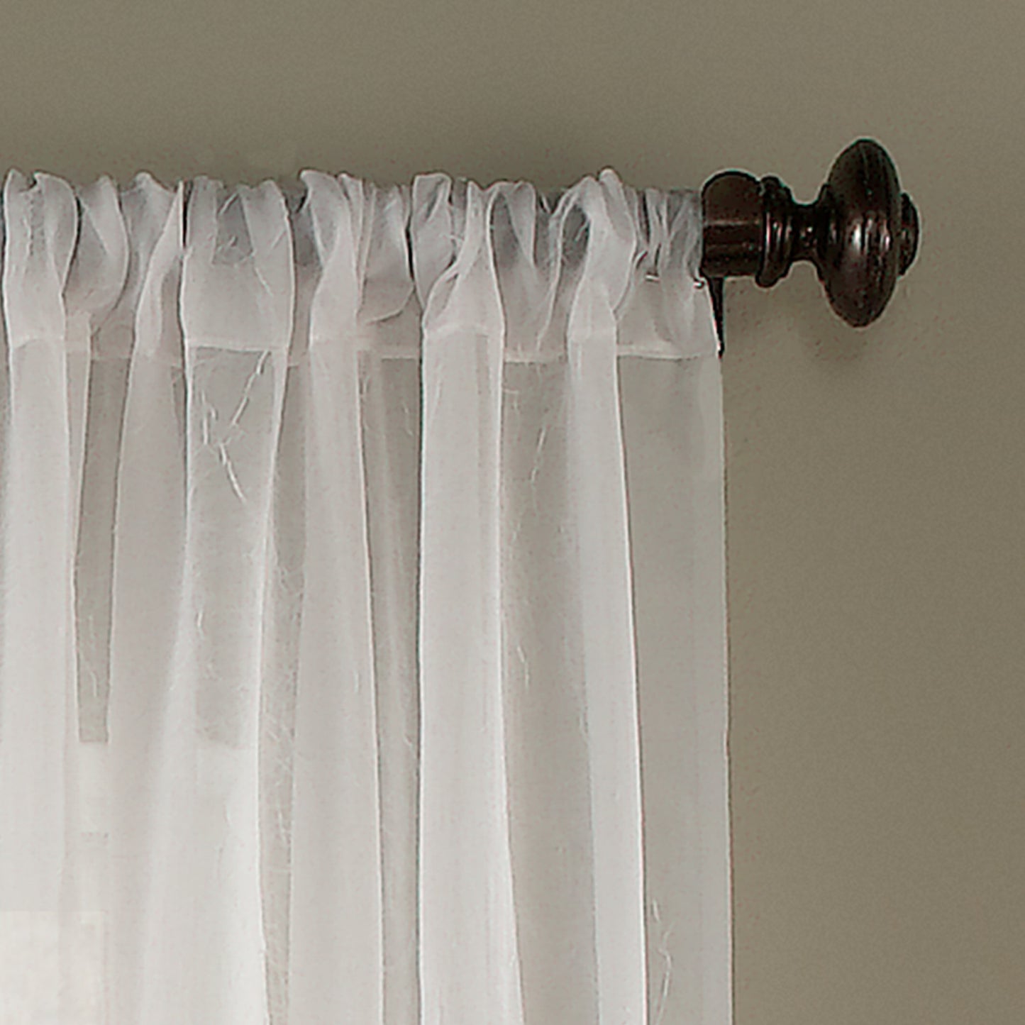 Curtainworks Trinity Crinkle Voile Window Curtain Panel Winter White