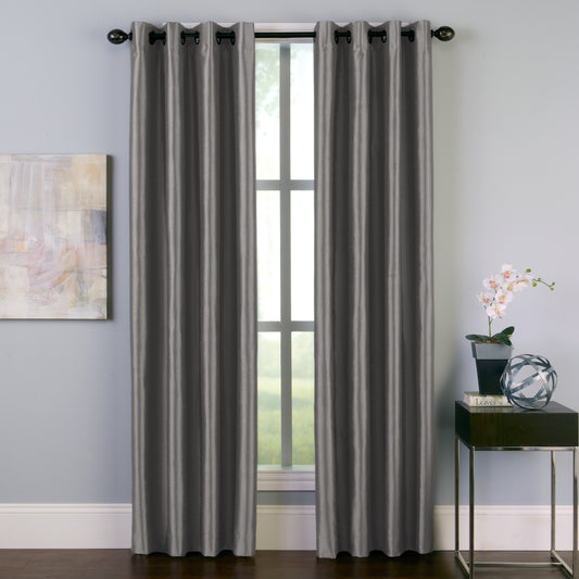 Curtainworks Malta Window Curtain Panel Pewter