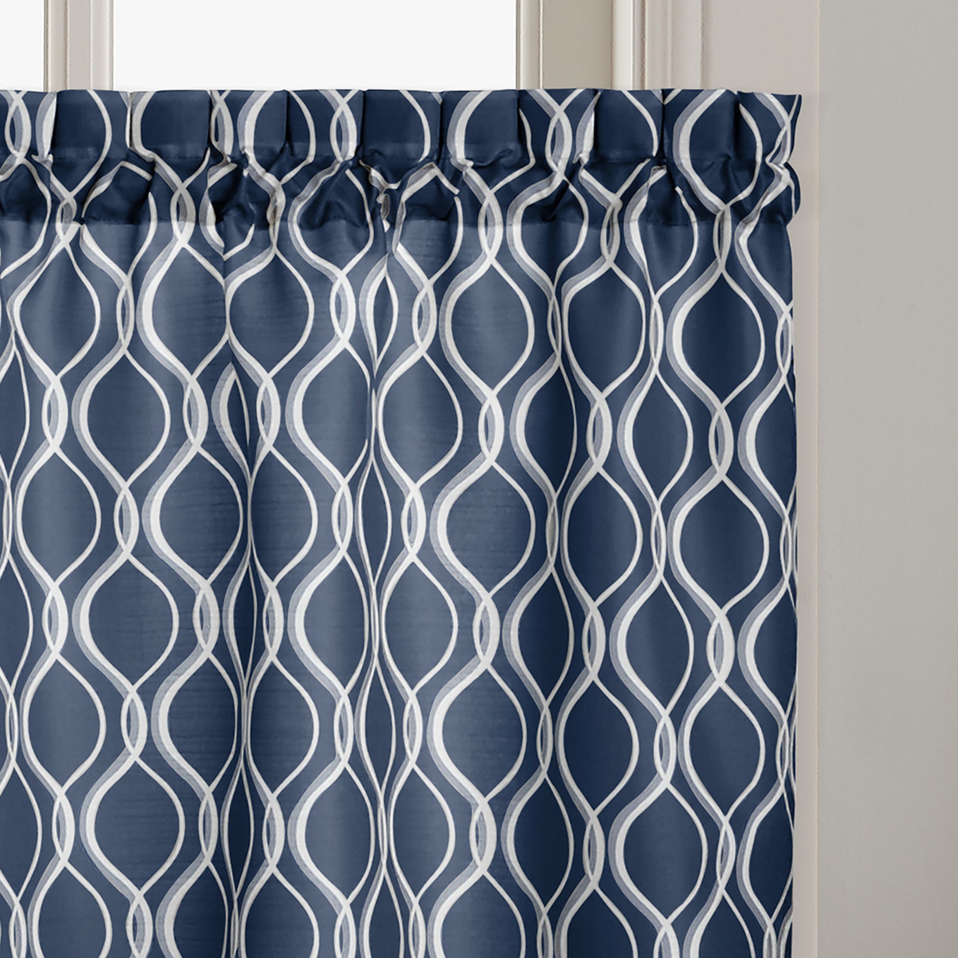 Curtainworks Morocco Tier & Valance Separates Navy