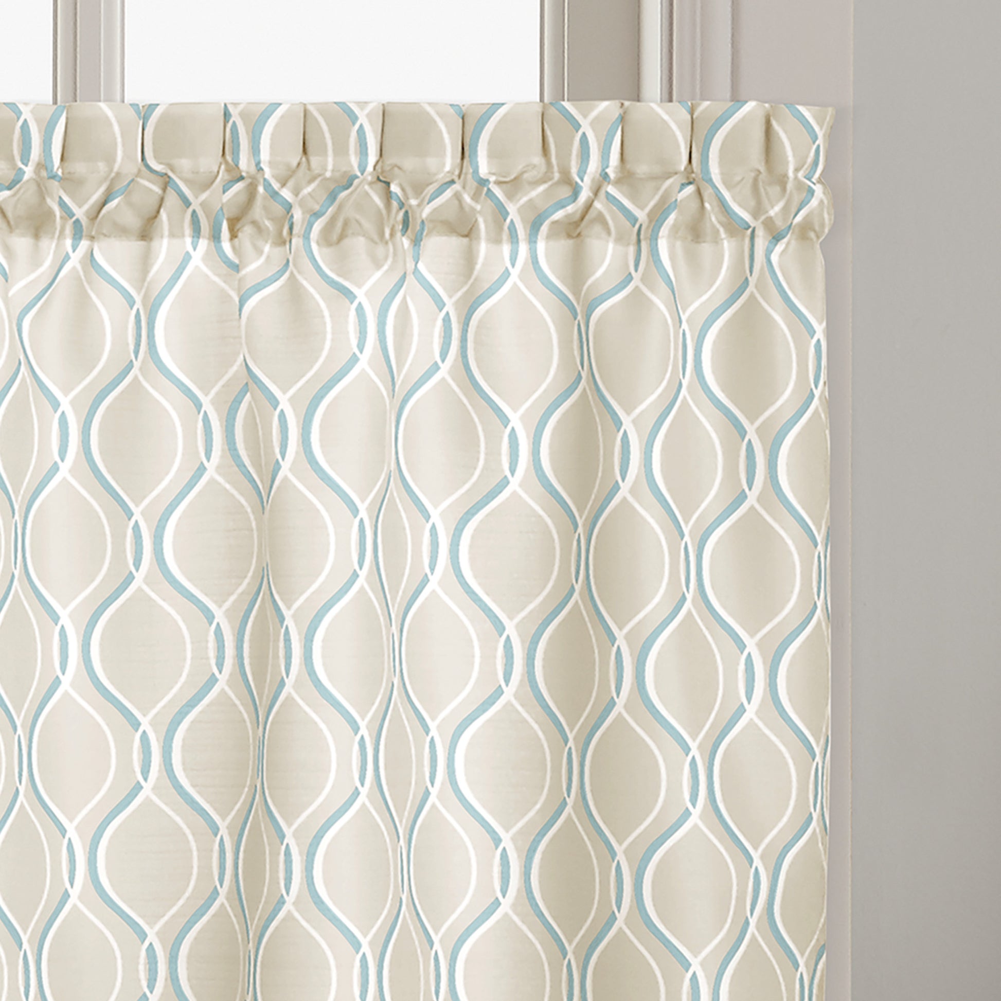 Curtainworks Morocco Tier & Valance Separates Aqua