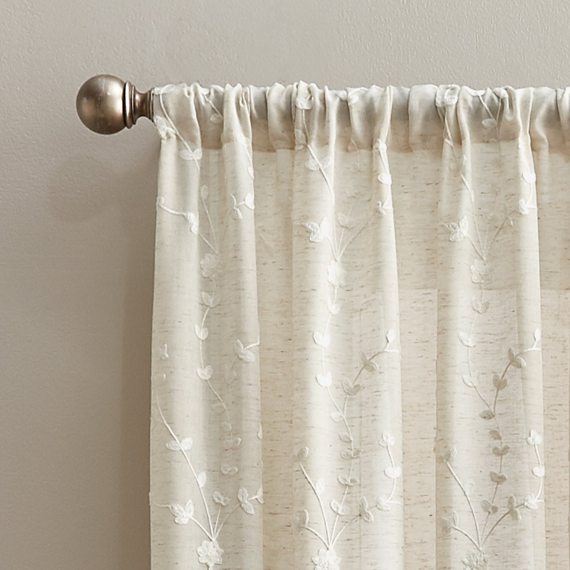 Lynette Poletop Window Curtain Panel Linen