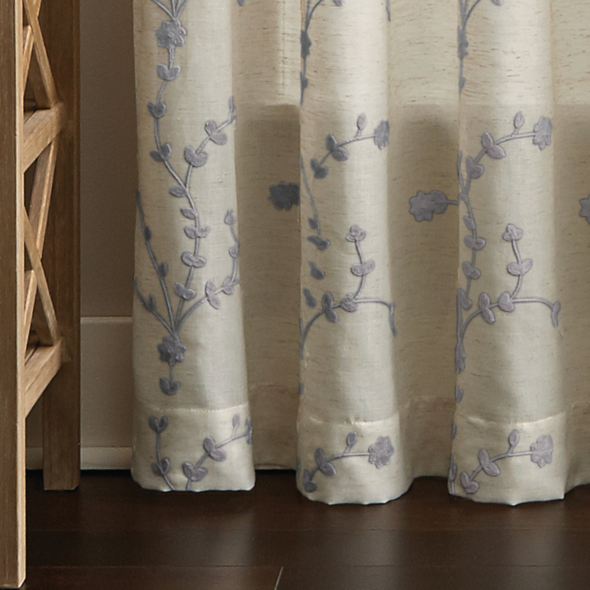 Lynette Poletop Window Curtain Panel Grey