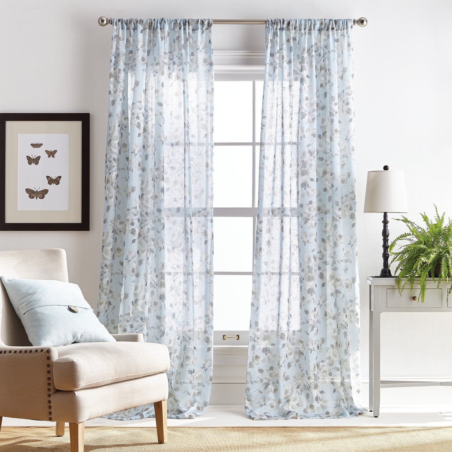 Martha Stewart Annabelle Curtain Panel Aqua