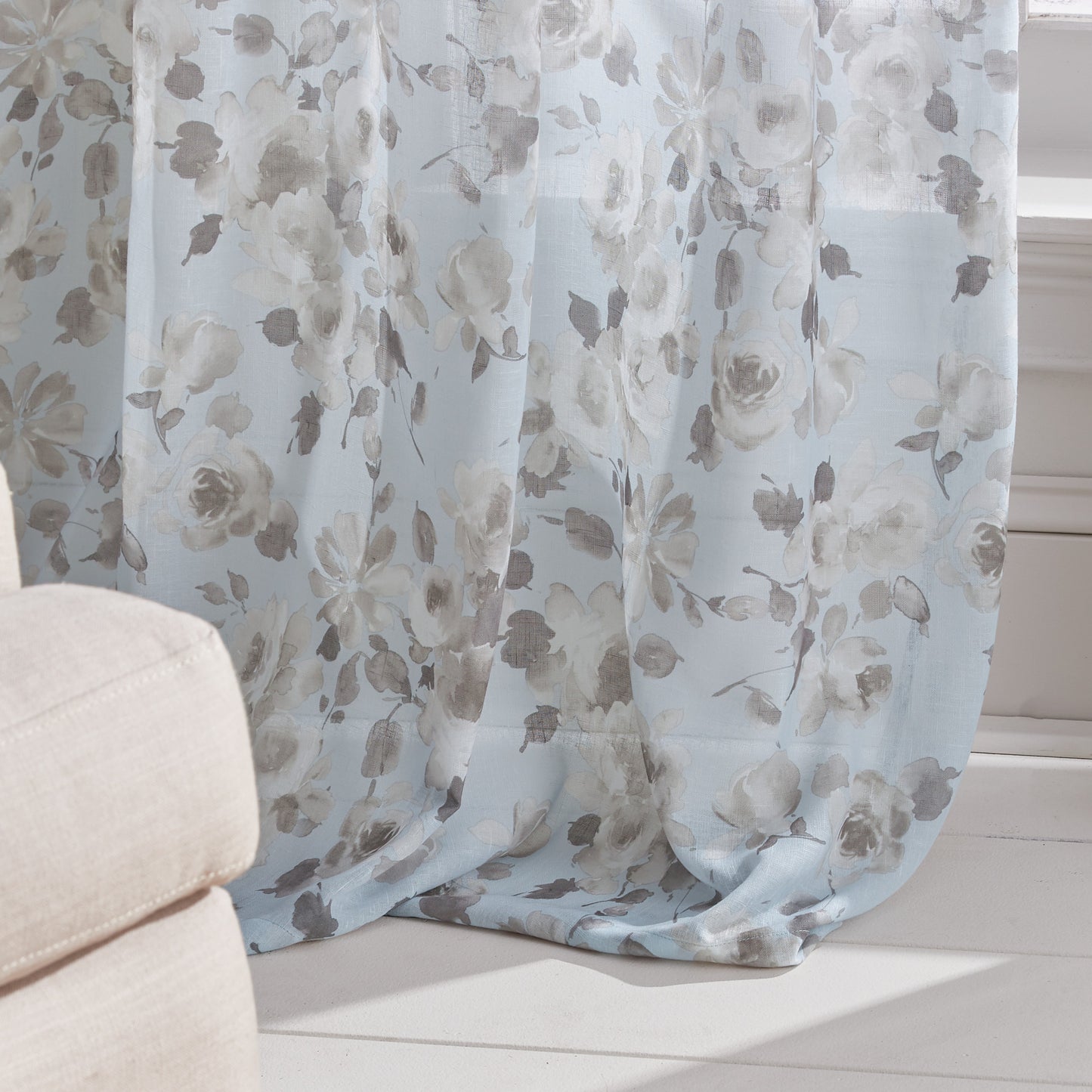 Martha Stewart Annabelle Curtain Panel Aqua