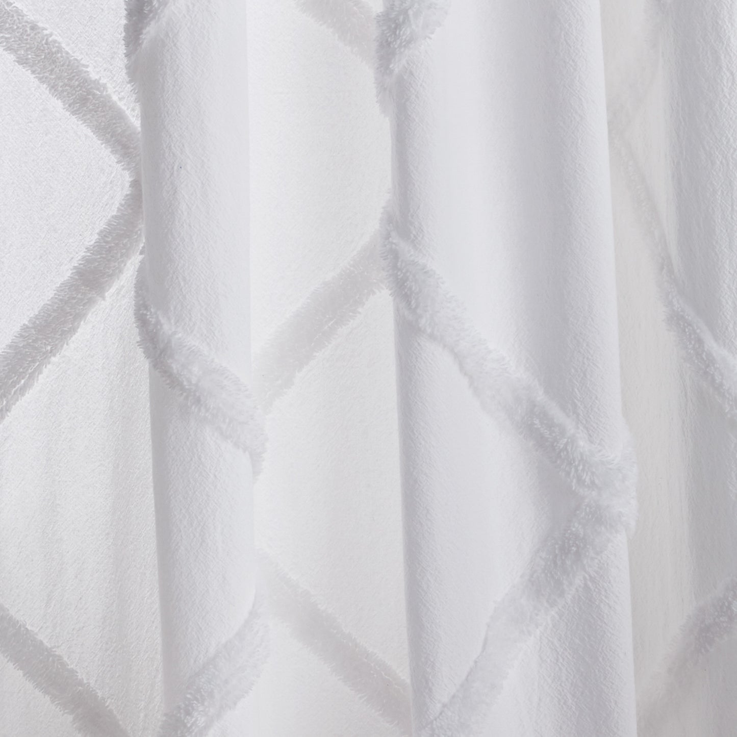 Peri Home Chenille Lattice Window Curtain Panel white