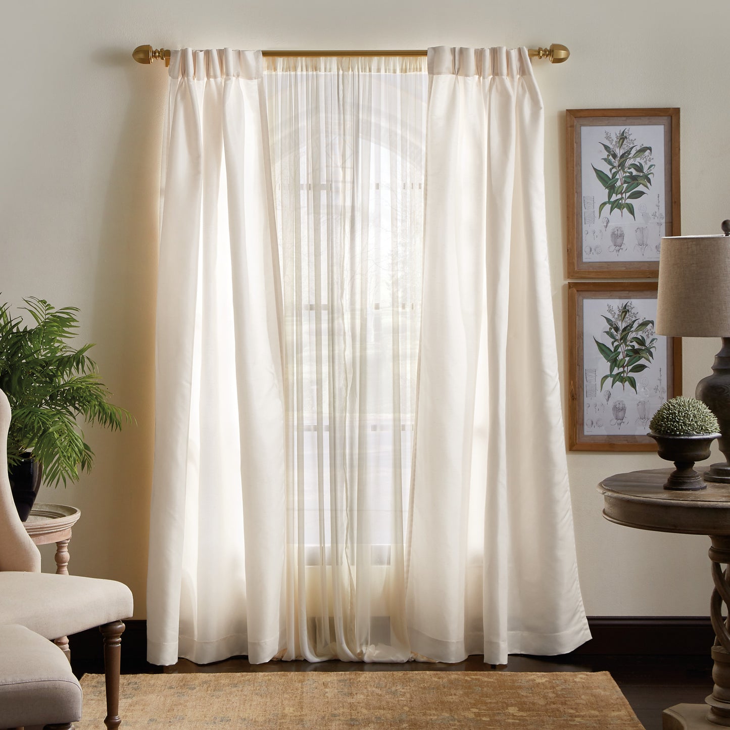 Martha Stewart Faux Silk Curtain Panel