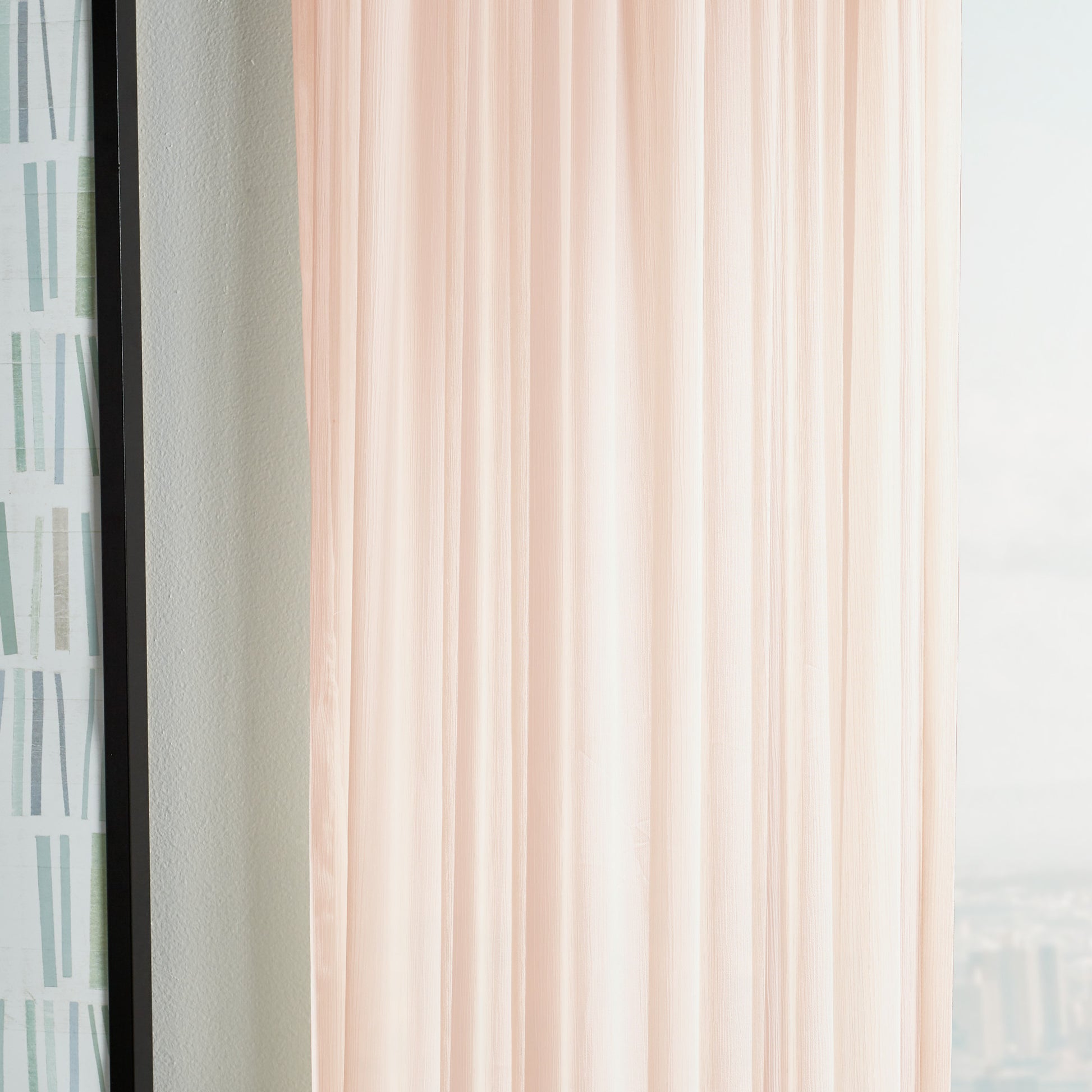 Martha Stewart Glacier Sheer Curtain Panel Blush
