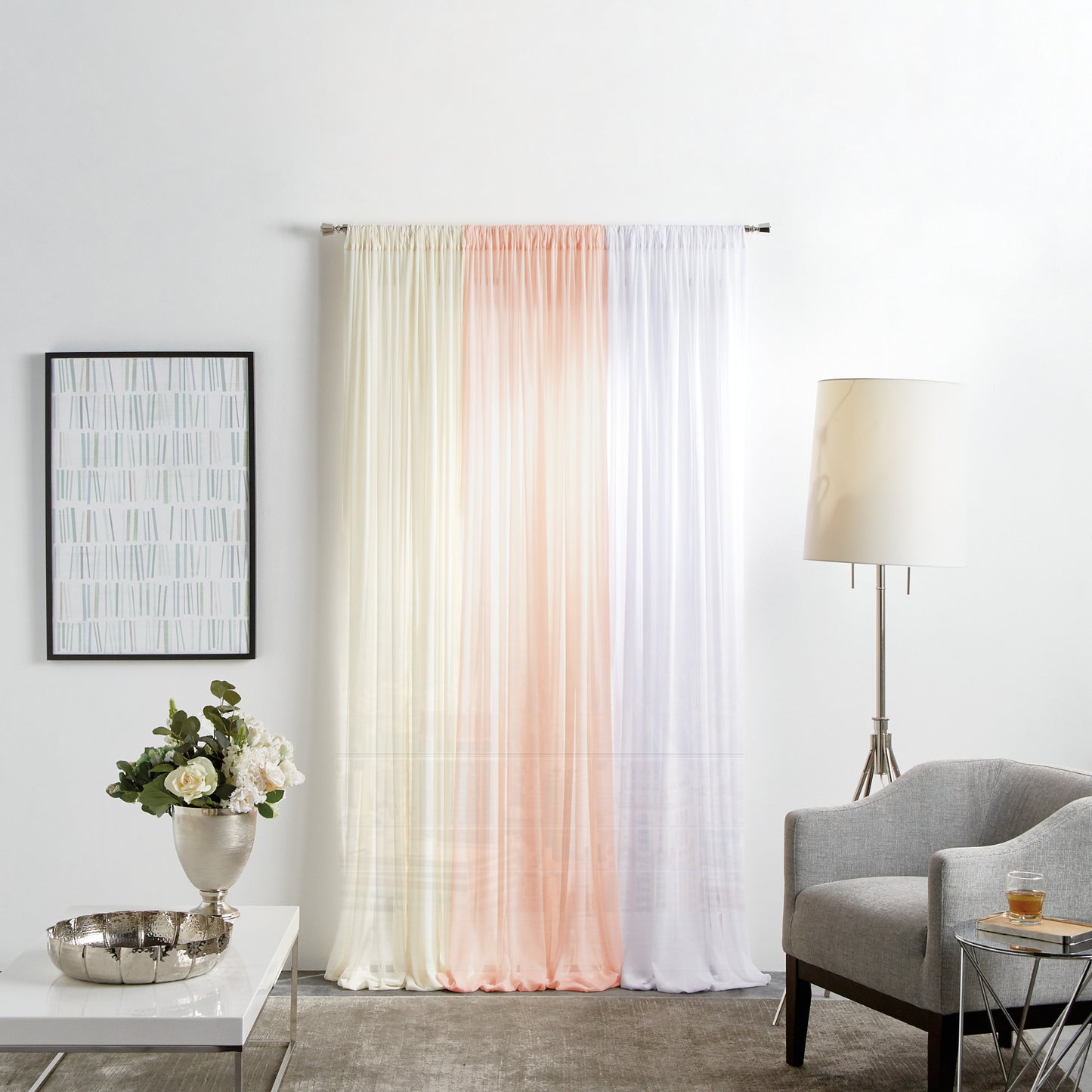 Martha Stewart Glacier Sheer Curtain Panels