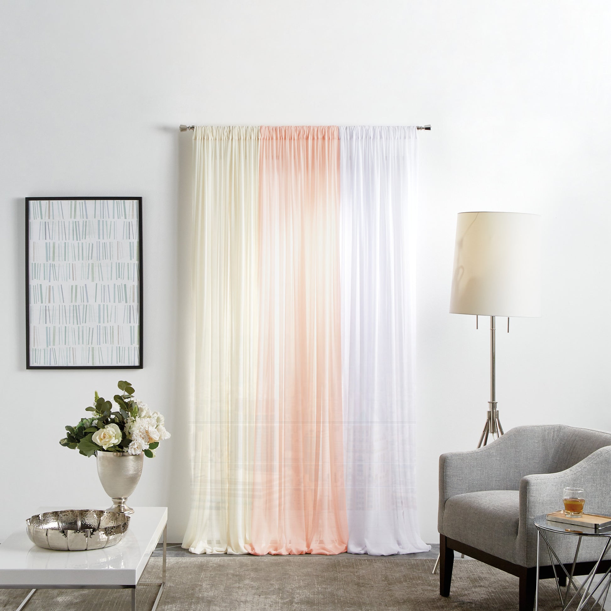 Martha Stewart Glacier Sheer Curtain Panels