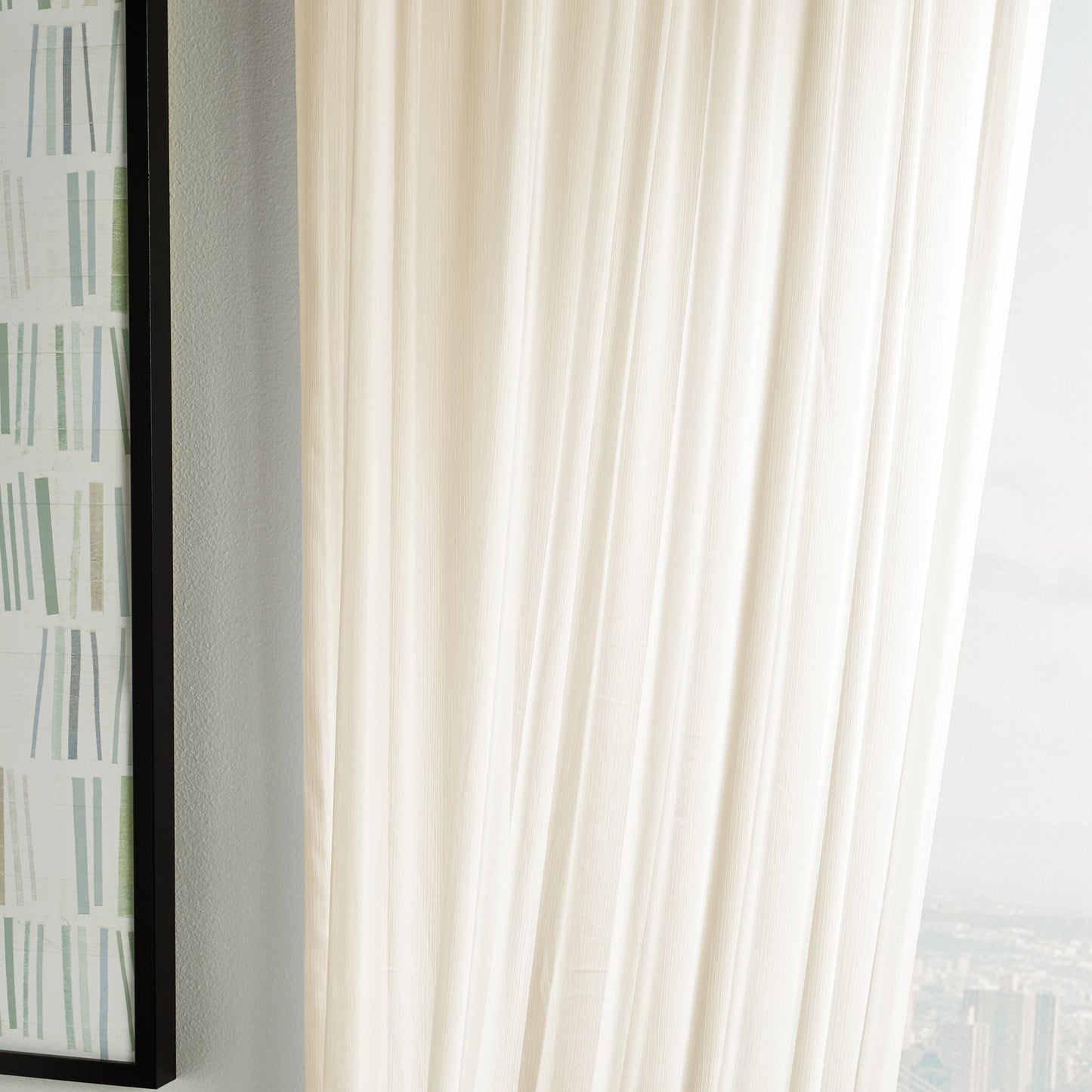 Martha Stewart Glacier Sheer Curtain Panel Ivory