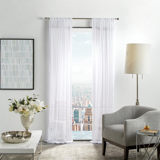 Martha Stewart Glacier Sheer Curtain Panel White