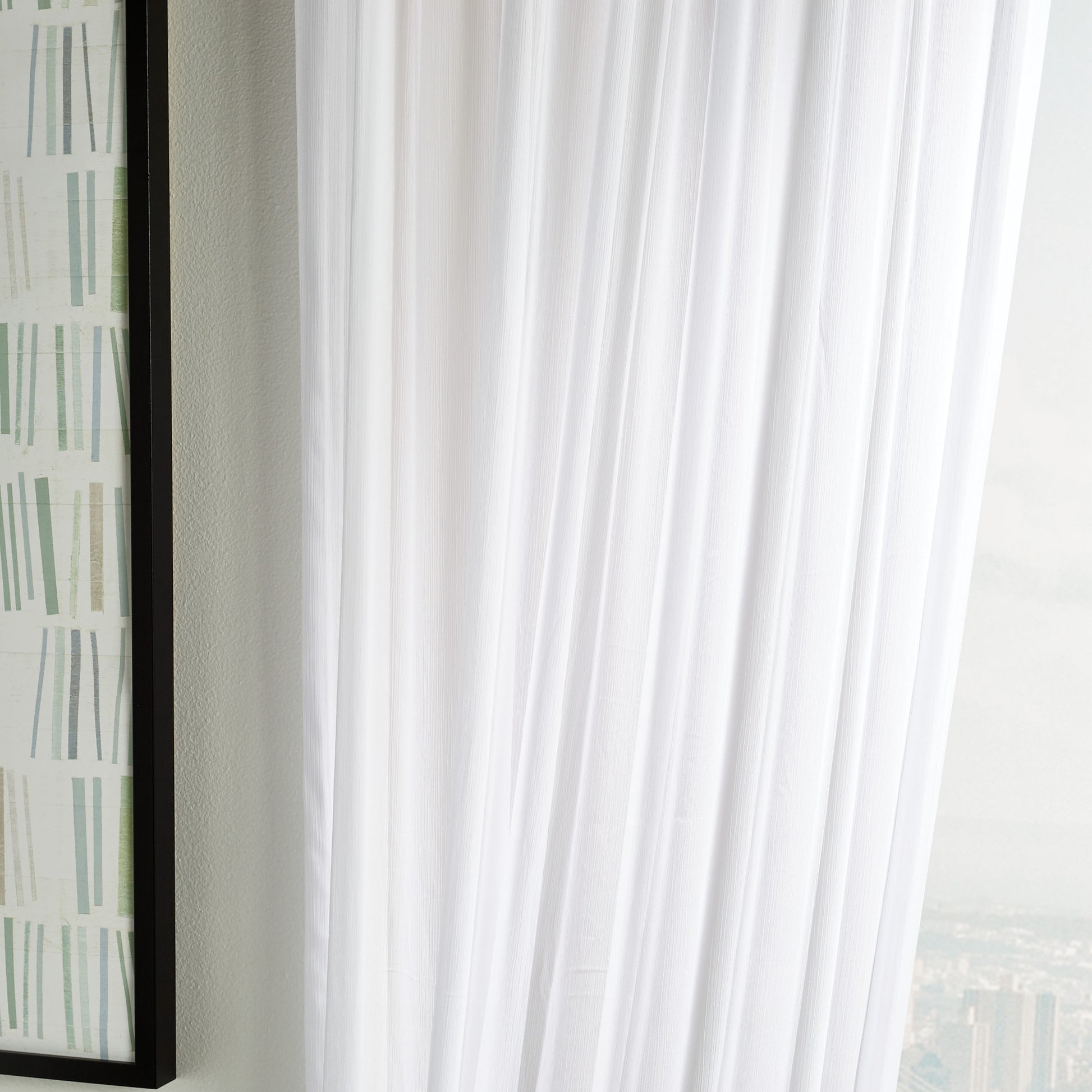 Martha Stewart Glacier Sheer Curtain Panel White