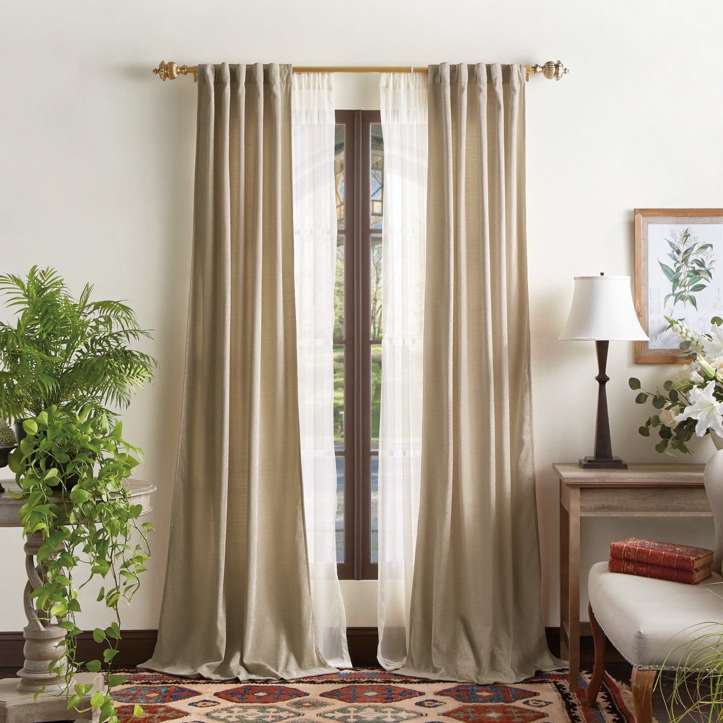 Martha Stewart Naples Chenille Curtain Panel Natural